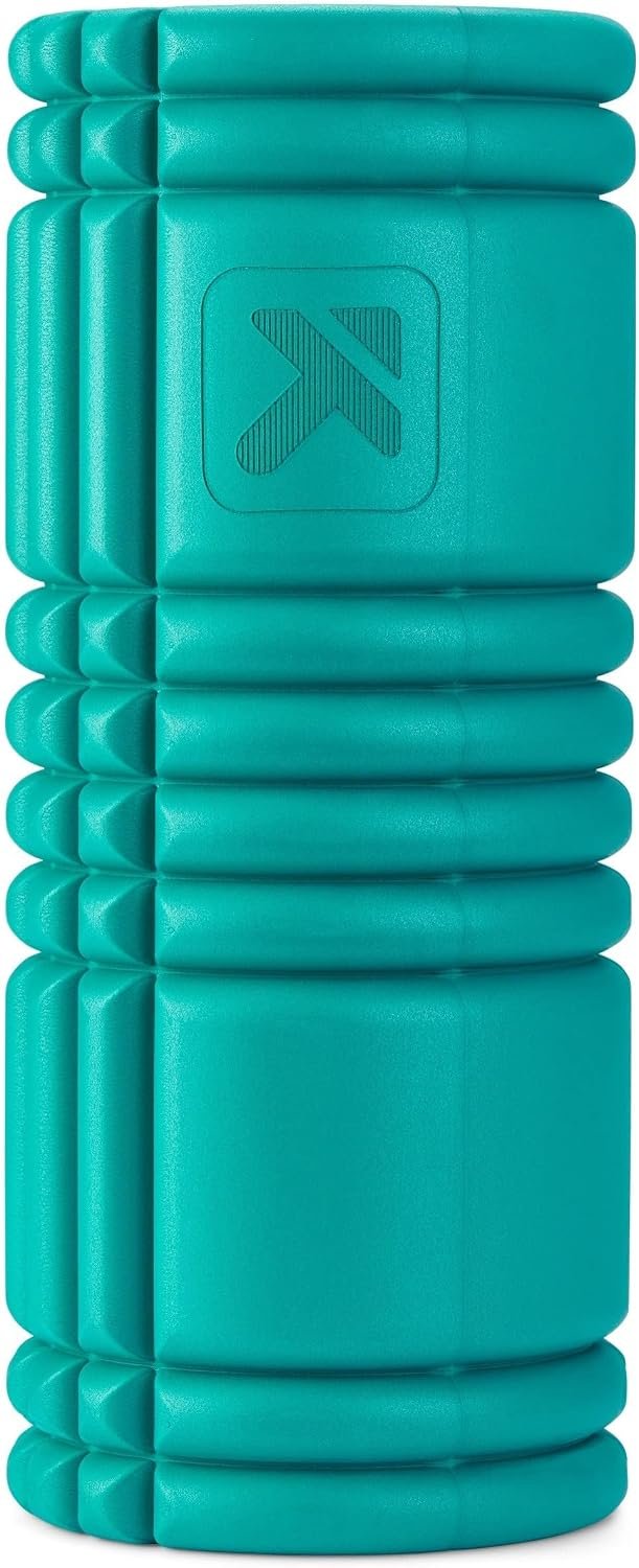 TriggerPoint Grid Patented Multi-Density Foam Massage Roller for Exercise, Deep Tissue and Muscle Recovery – Relieves Muscle Pain & Tightness, Improves Mobility & Circulation (13″), Teal