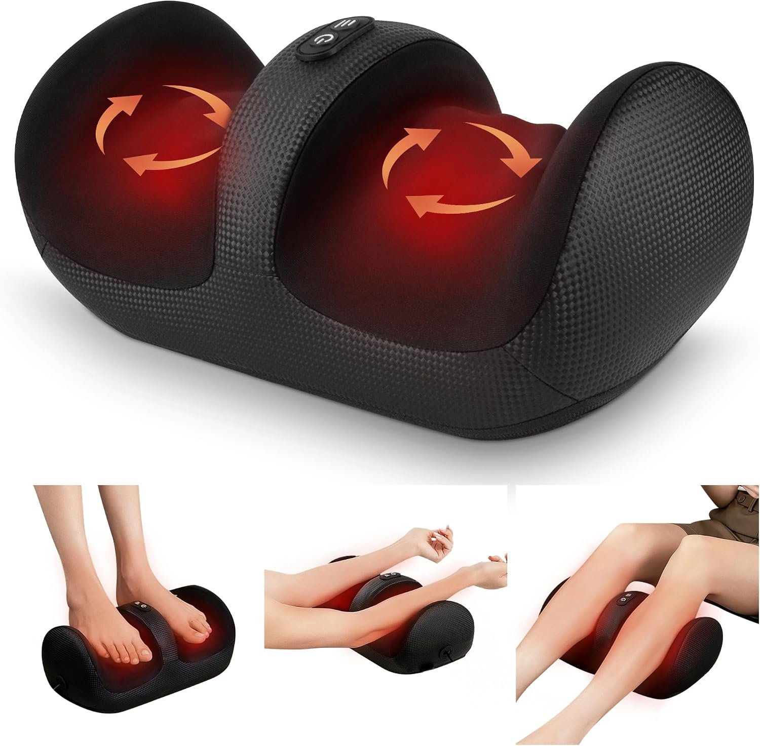 Nekteck Foot Massager with Heat & Foot Roller, Shiatsu Calf Leg Massager for Circulation and Neuropathy Pain Relief for Feet Care Home Office Gadgets Relaxing Massage Tools Gifts for Women Men Mom Dad | for Circulation and Neuropathy Pain Relief for Feet Care Home Office Gadgets Relaxing Massage Tools Gifts for Women Men Dad