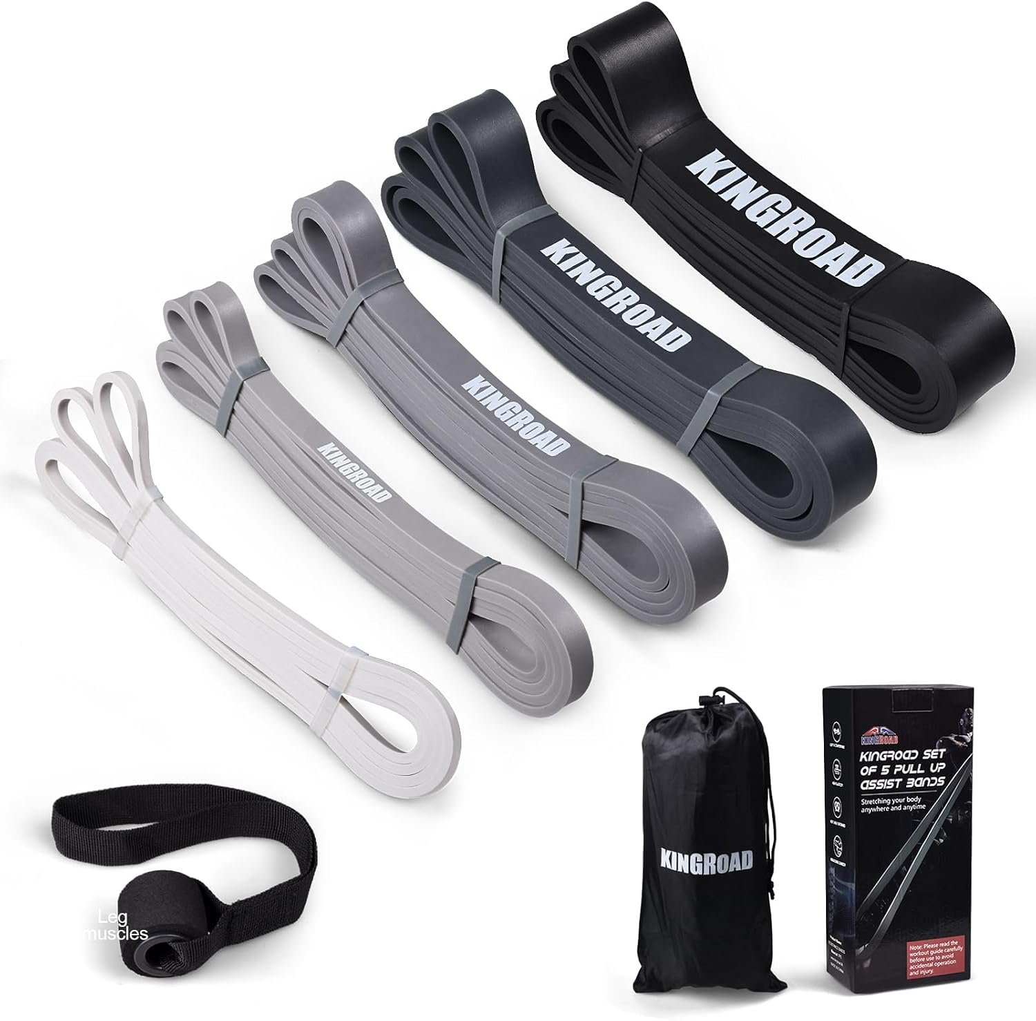 Resistance Band Pull Up Assistance Bands Sets Resistance Heavy Duty Exercise Stretch Fitness Bands for Stretching Power Lifting Workout Training with Instruction Guide