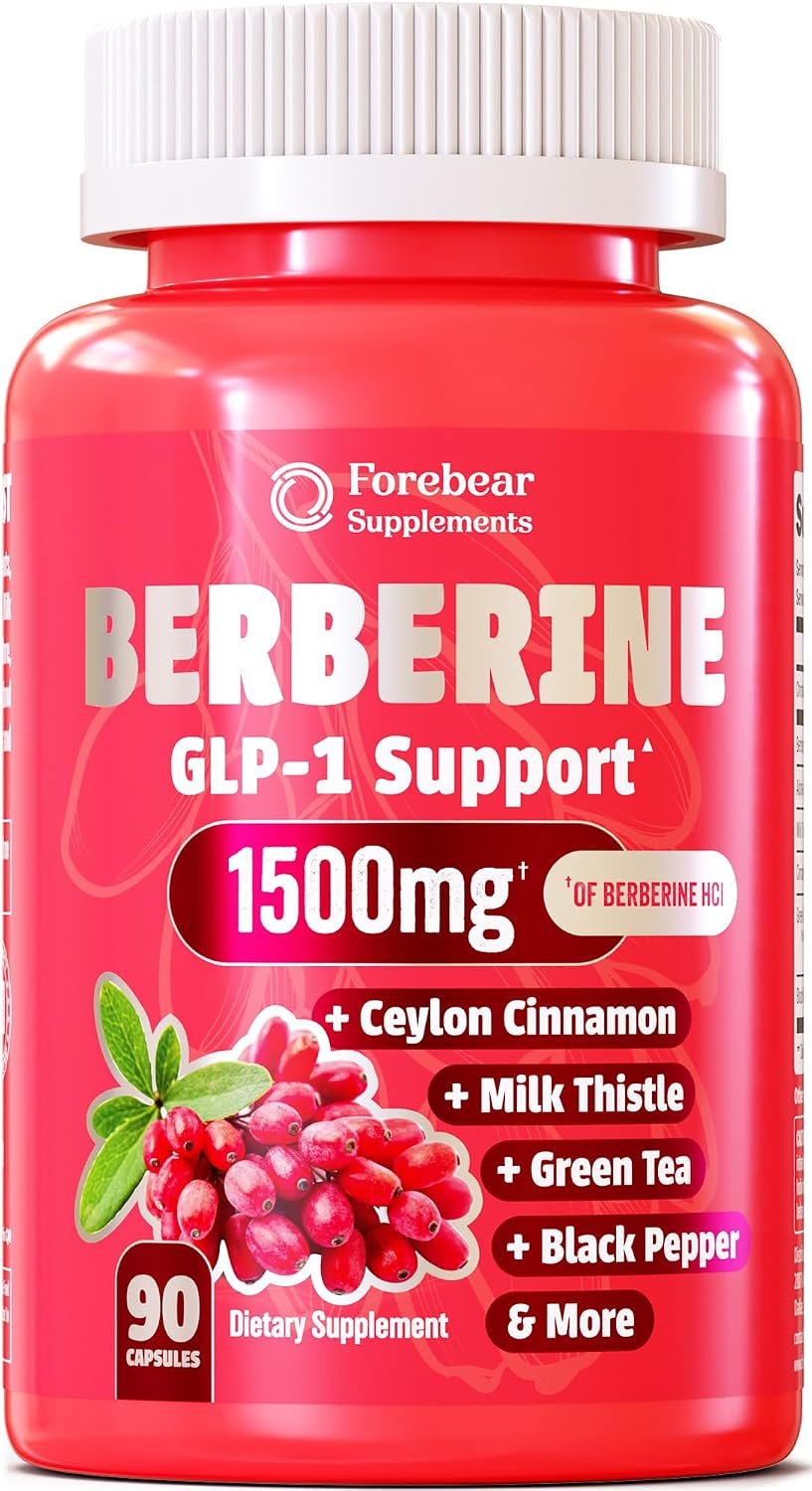 Berberine 1500mg GLP-1 Weight Loss Supplement Pills for Women & Men | Appetite Suppressant – Ceylon Cinnamon, Milk Thistle, Chromium Picolinate, Green Tea, Alpha Lipoic Acid – 90 Veggie Capsules