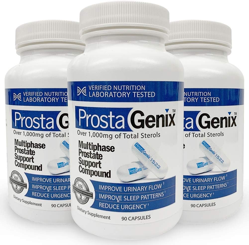 ProstaGenix Multiphase Prostate Supplement Capsule – 3 Bottles – Over 1 Million Sold – End Nighttime Bathroom Trips, Urgency, Frequent Urination.