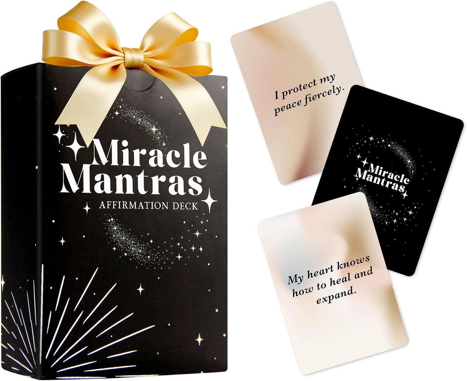 Miracle Mantras Affirmation Deck, 62 Daily Self Love Cards for Motivation, Mindfulness & Confidence, Inspirational Mantra Deck for Women, Encouragement Gift for Friend Sister Daughter Coworker