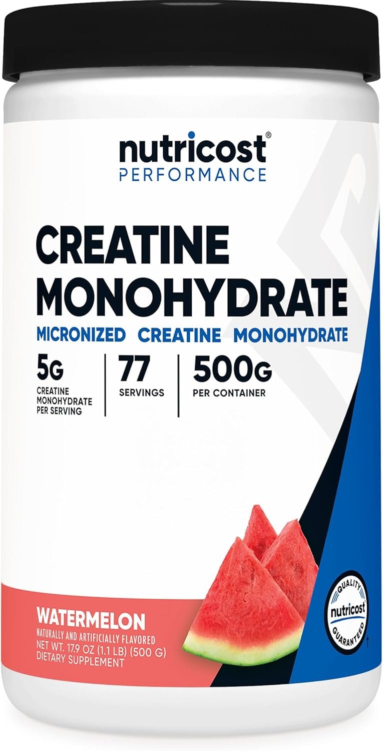 Nutricost Creatine Monohydrate Powder (Watermelon) 500 Gram, Micronized | Vegan, GMO-Free, Gluten Free
