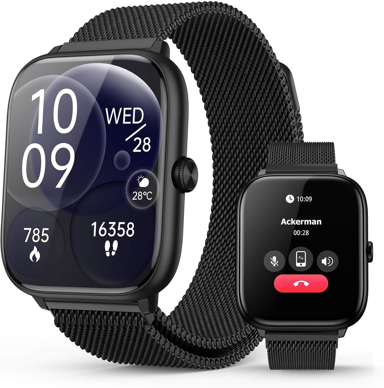 Smart Watch for Men with Blood Pressure Monitor, 2.06″ AMOLED Always-On Display, IP68 Waterproof Fitness Tracker, 118 Sports Modes, Heart Rate/SpO2/Sleep Monitor, Tech Gift, Android iPhone Compatible