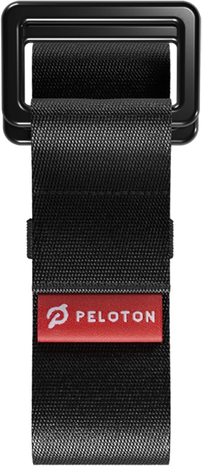 Peloton Yoga Strap | 6 ft. Adjustable and Durable Nylon Strap with Corrosion Resistant Zinc Alloy Rings for Stretching, Pilates, and Exercise, Black