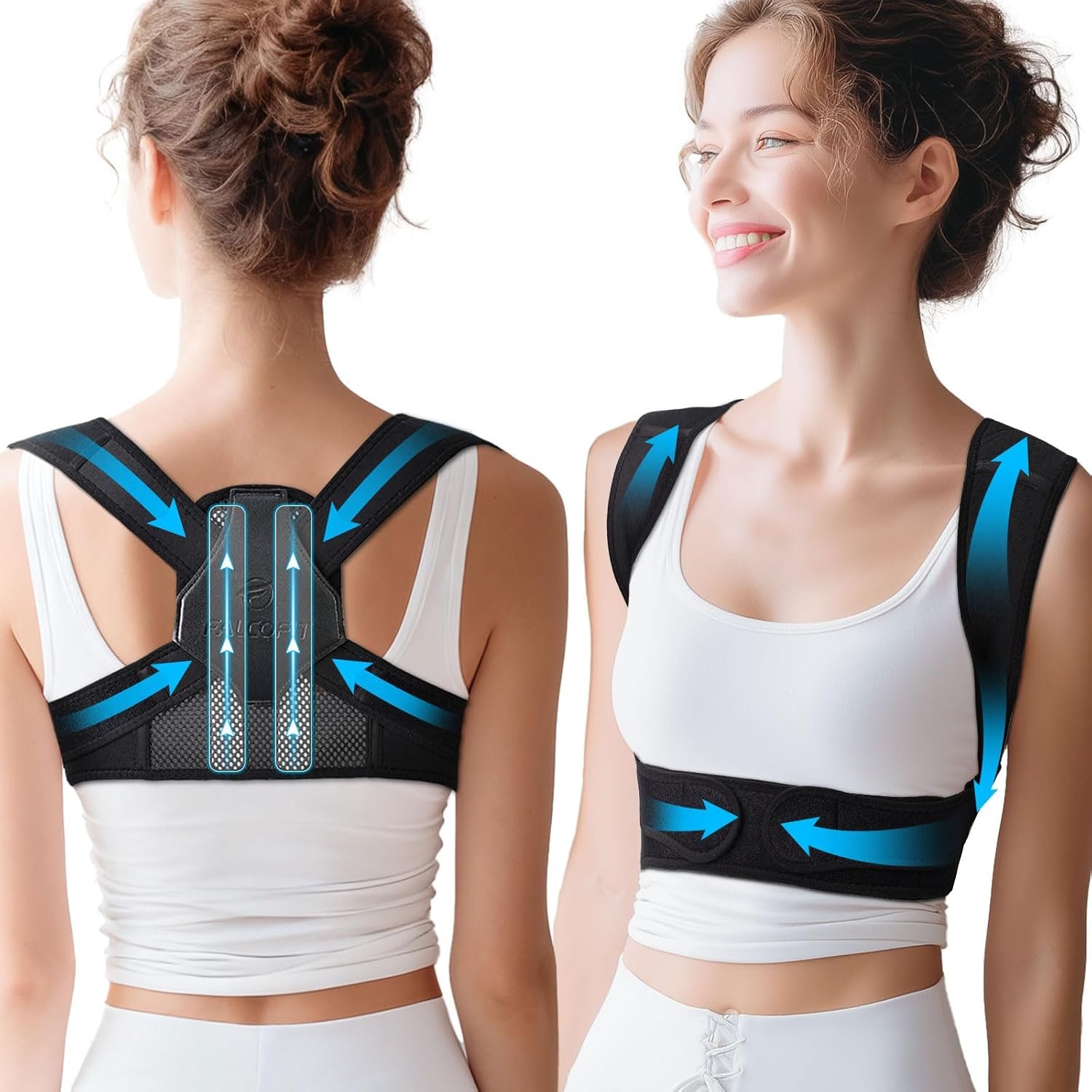 Posture Corrector for Women Back Straightener Hunchback Correction | Invisible, Breathable, Lightweight, Strong Support, Upper Back Brace for Neck, Shoulder, Back Pain Relief (S/M)