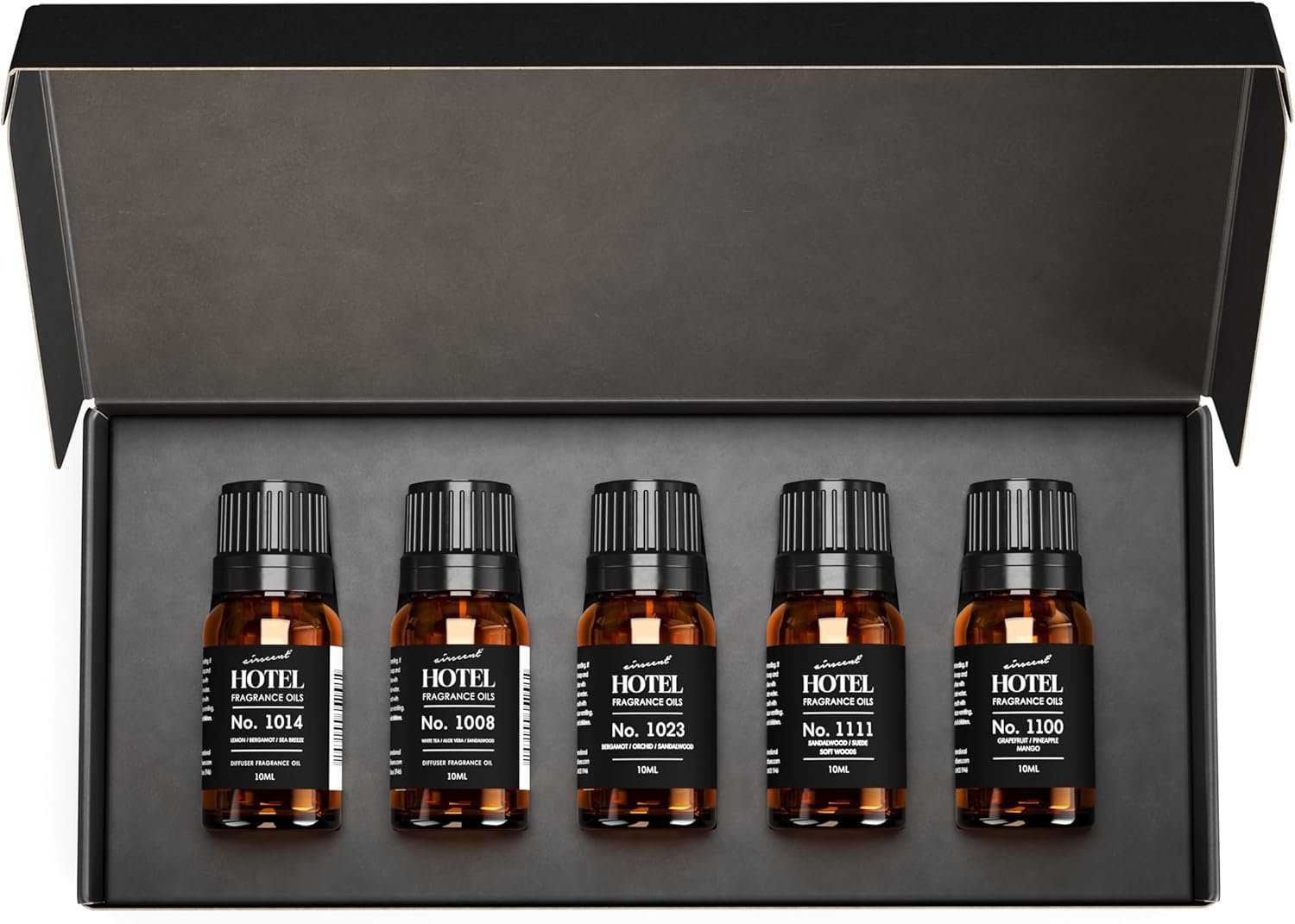 AirScent Hotel Diffuser Oil Gift Set – Buyers Best Picks 5 Pack – 10 mL | Fragrance Oil Sampler Set – Inspired by the Baccarat NYC, My Way and Capri Brezza and other Hotel Scent Samples