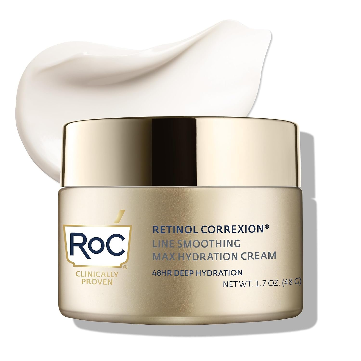 RoC Retinol Correxion Max Daily Hydration Face Moisturizer, Hyaluronic Acid | Oil-free anti aging hydrating face cream, non-comedogenic, facial cream suitable for all skin types, post-acne scars 1.7oz
