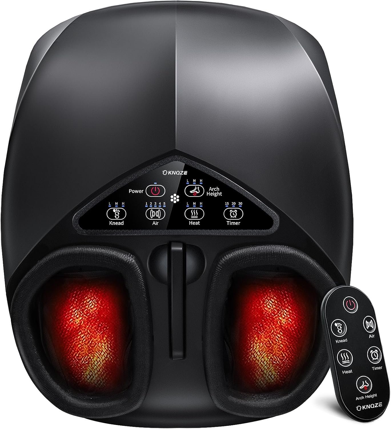 KNQZE Shiatsu Foot Massager with Heat & Remote, Upgraded Lift-Arch Design, 3D Deep Kneading, Relief for Plantar Fasciitis and Foot Pain, Up to Men Bigger Size 14, Birthday Gifts for Women Men