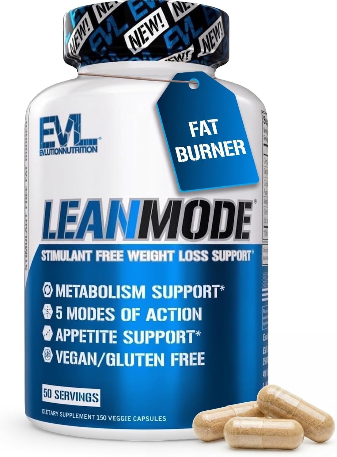 EVL Weight Loss Support Pills – Premium Multipurpose Appetite Metabolism and Fat Loss Support for Men and Women – LeanMode with Green Coffee Bean Extract CLA and Garcinia Cambogia – 50 Servings