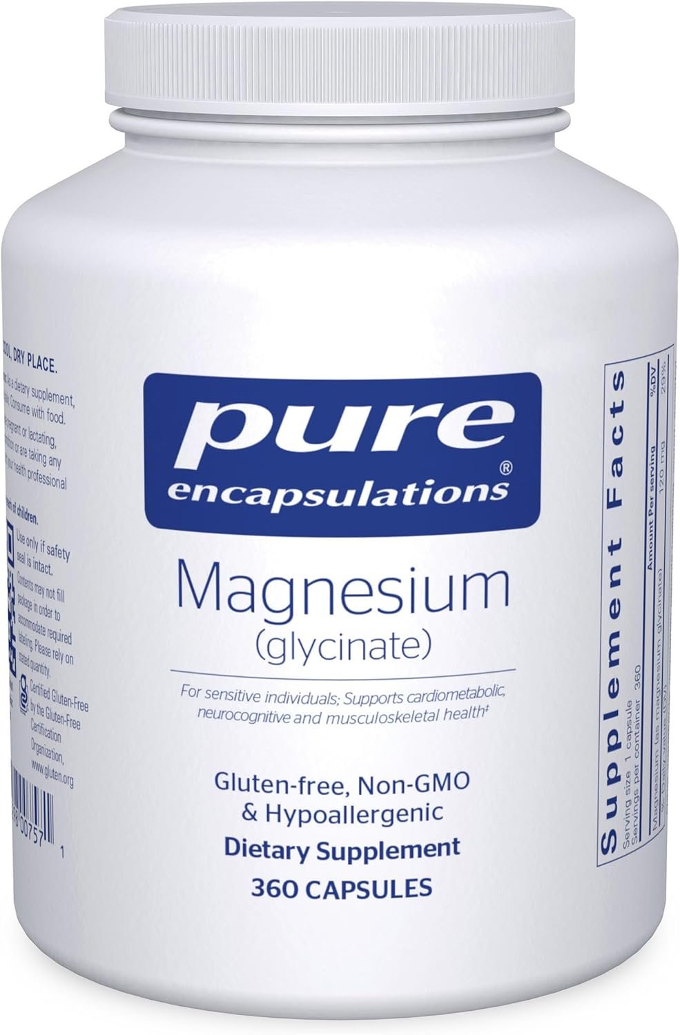 Pure Encapsulations Magnesium (Glycinate) – Supplement to Support Stress Relief, Sleep, Heart Health, Nerves, Muscles, and Metabolism* – with Magnesium Glycinate – 360 Capsules