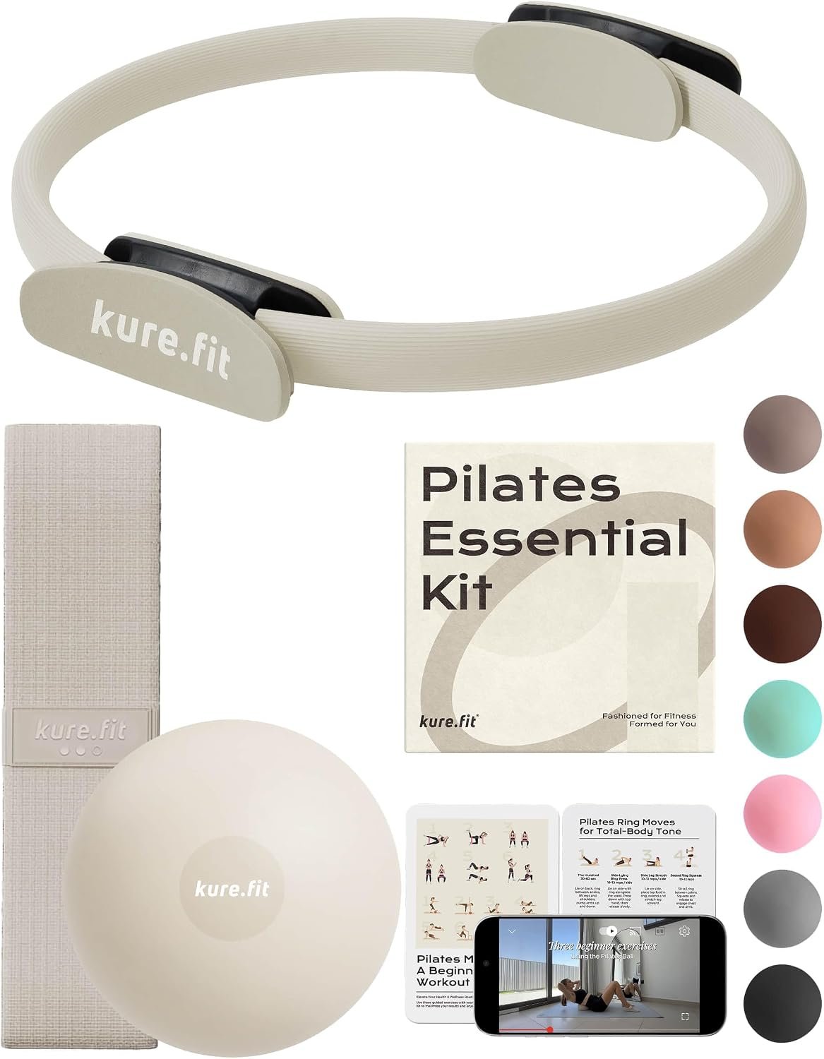 Pilates Kit for Women – Home Pilates Equipment Set with Ring, Ball & Resistance Bands | Pilates Starter Kit with Accessories in Gift Box