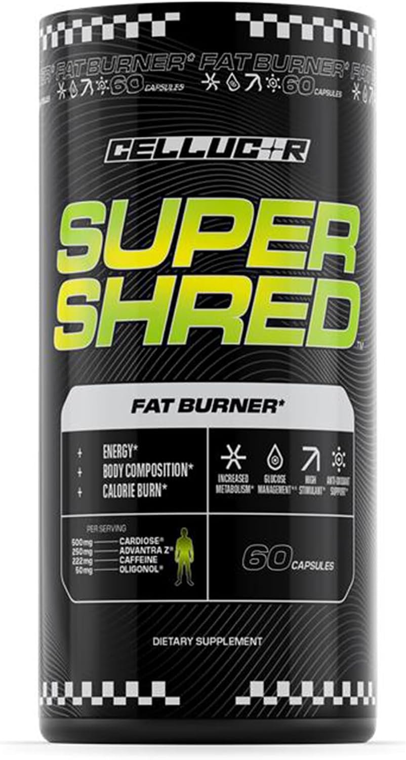 Cellucor Super Shred™ Fat Burner | Thermogenic Power & High Stimulant Energy | 60 Capsules