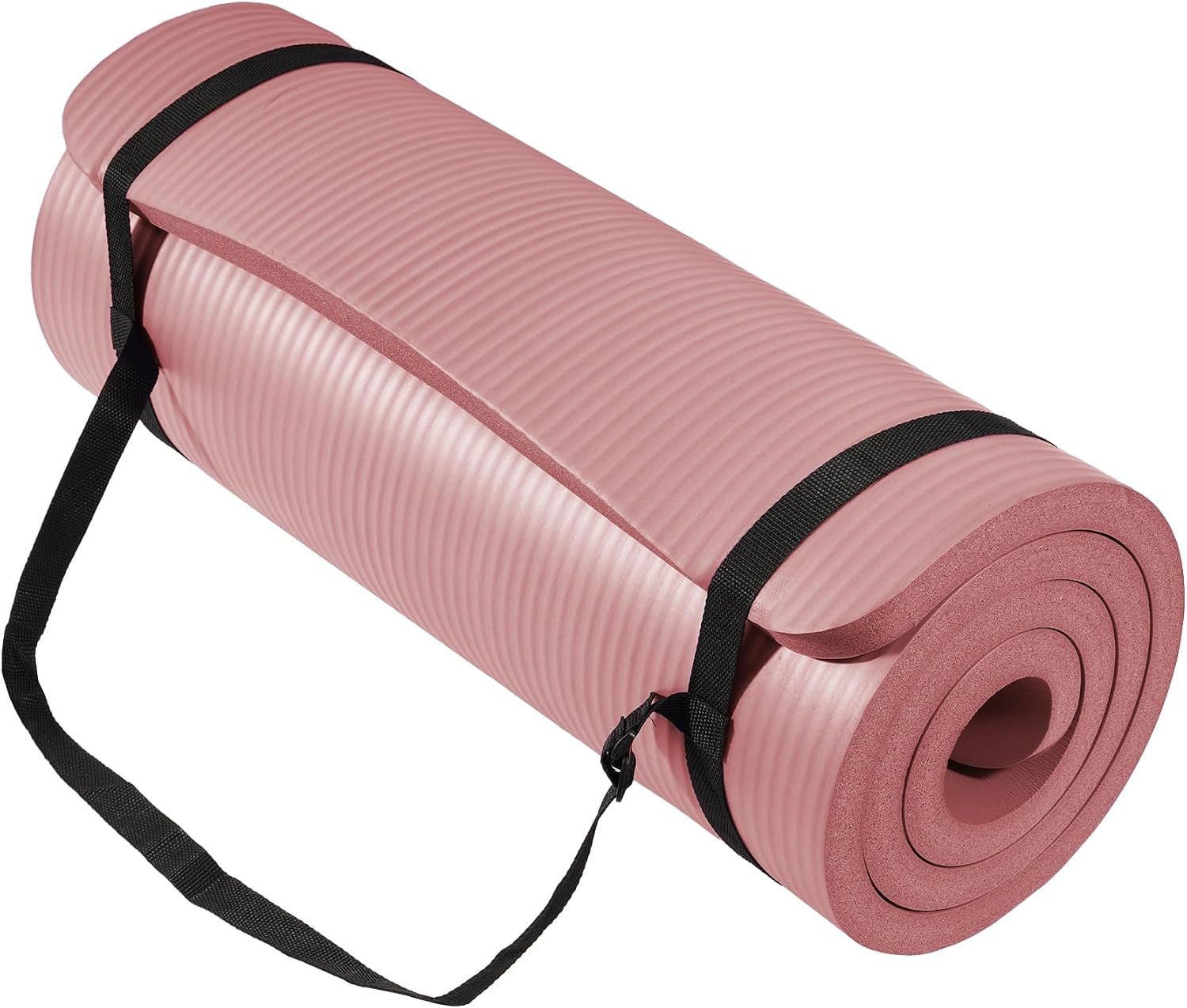 Fitvids 1 Inch Thick Yoga Mat 71×24 Inch – Non Slip Workout Mat with Carry Strap, Multiple Colors – Versatile Exercise Mat for Home, Gym, Pilates, Meditation – For All Skill Levels