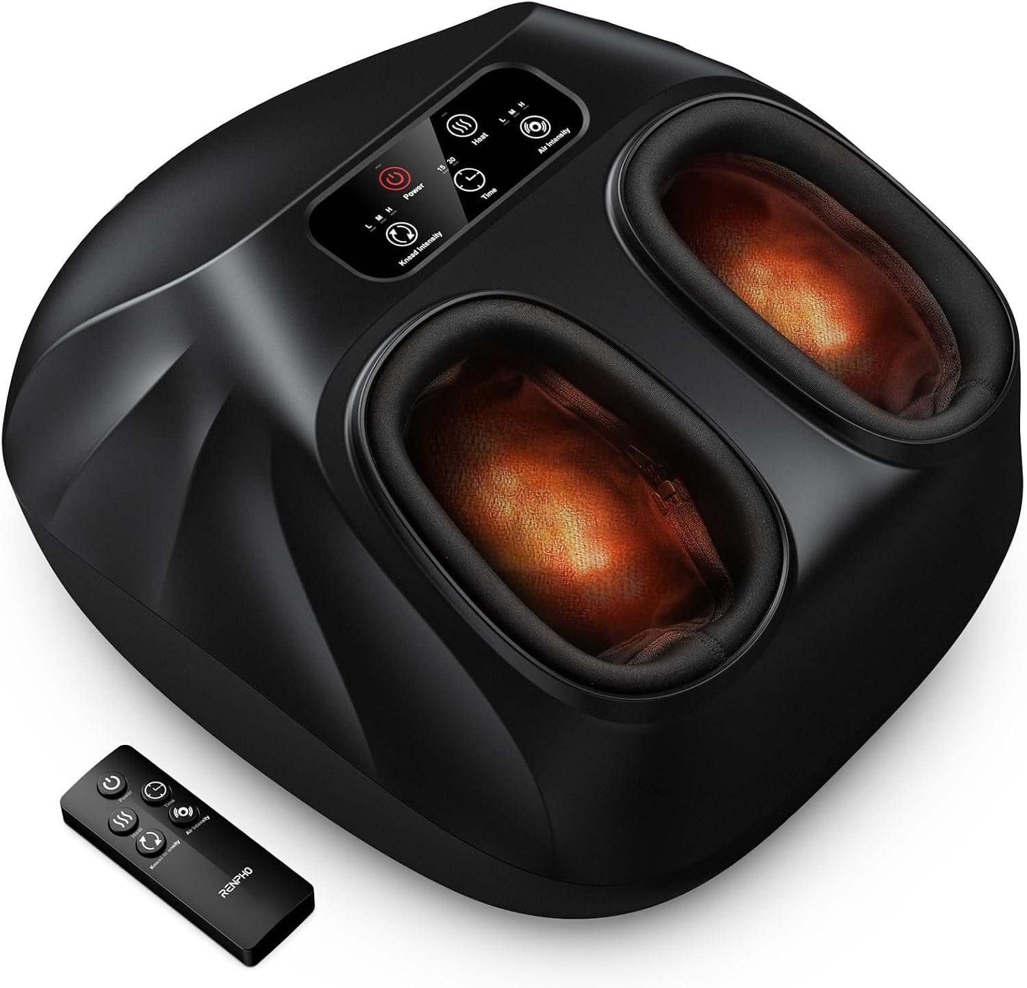 RENPHO Foot Massager Machine with Heat [2026 Upgraded], Plantar Fasciitis FSA Eligible HSA Massager, Shiatsu Foot Massager for Neuropathy, Birthday Self Care Gifts for Women Men, Up to Size 14, Black
