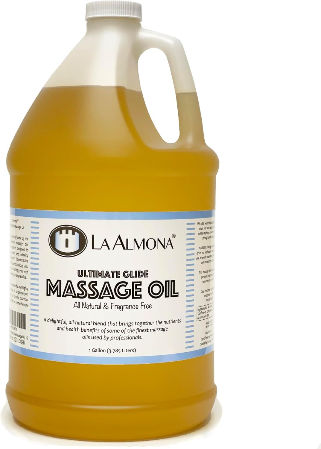 La Almona – Ultimate Glide Massage Oil, 1 Gallon Refill Jug