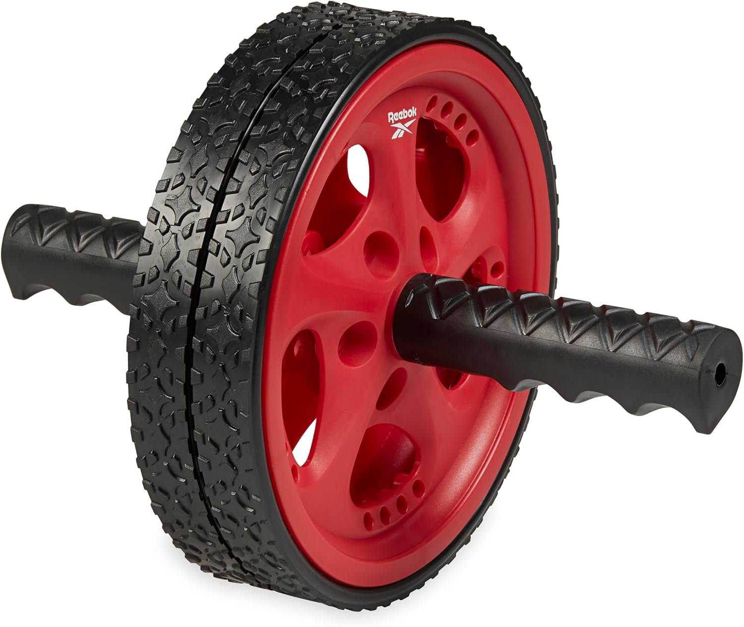 Reebok Ab Roller Wheel, Dual Non-Skid Wheels (Red) | Dual Non-Skid Wheels | Core Strength, Ab Training & Stability | Ergonomic Foam Handles | Home & Gym Use