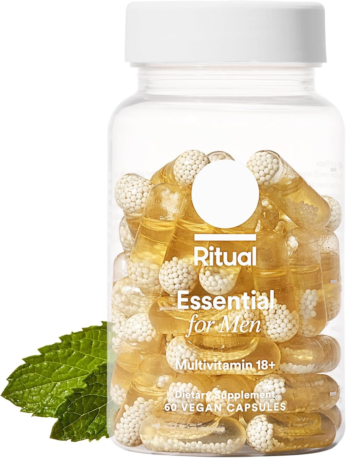 Ritual Men’s 18+ Multivitamin – 60 Capsules – 30 Servings | Key Essential Vitamins and Minerals to Support Energy, Muscle, Heart, Brain Health* – Zinc, D3, B12, A, K2 – Vegan – Mint