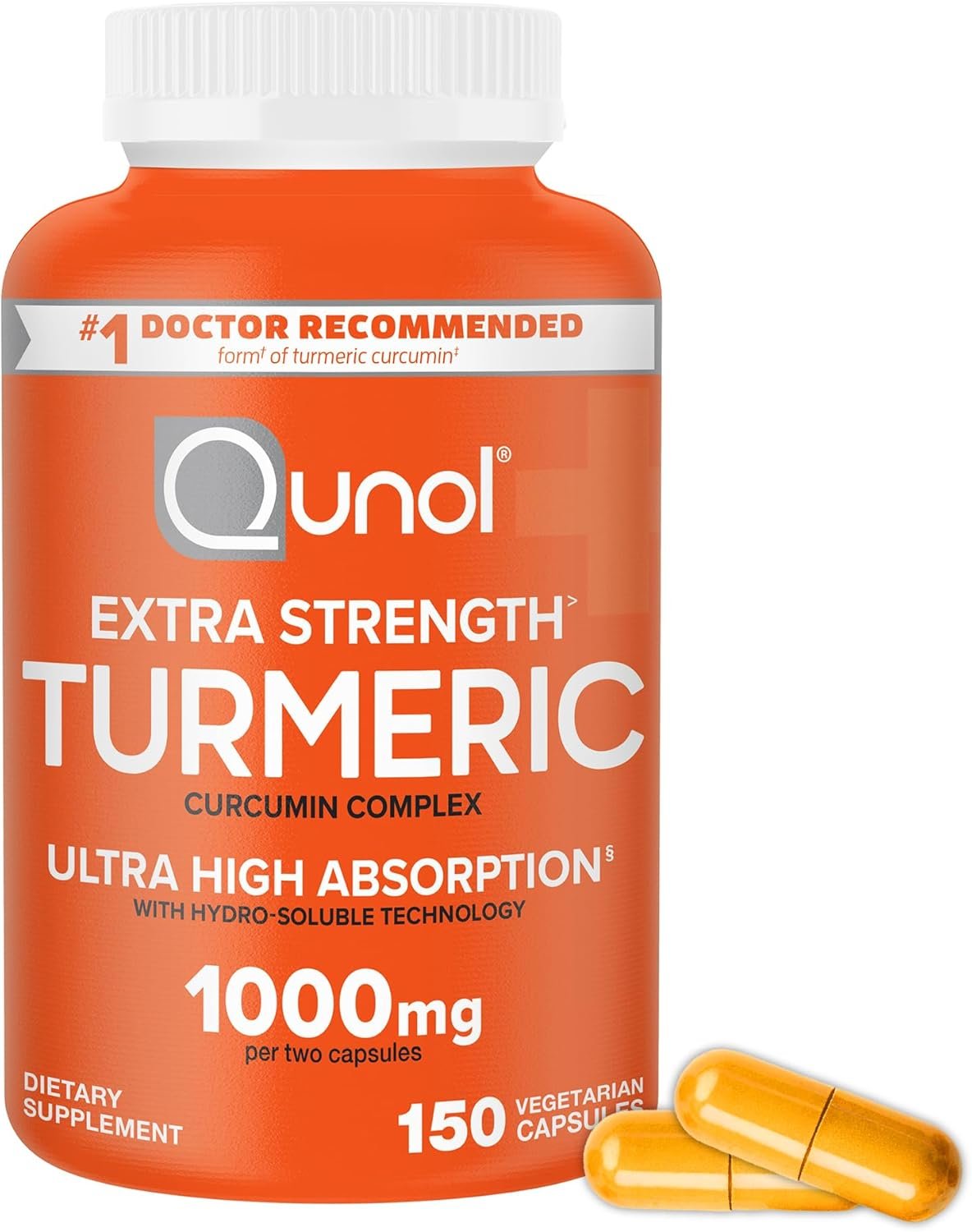 Qunol Turmeric Curcumin 1000mg, Ultra High Absorption Supplement, 150 Count