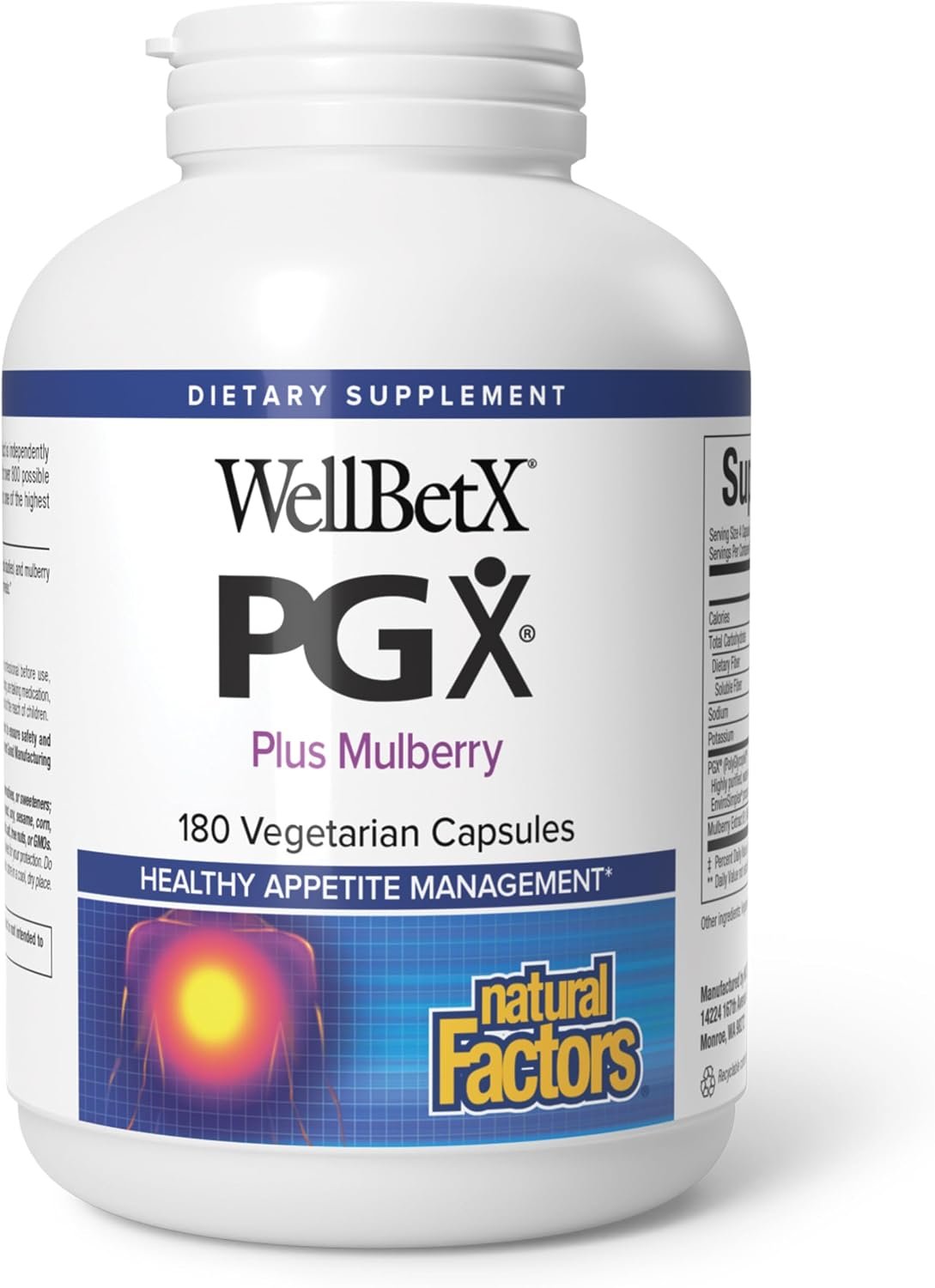 PGX by Natural Factors, WellBetX Plus Mulberry, 180 vegetarian capsules, 180 Capsules