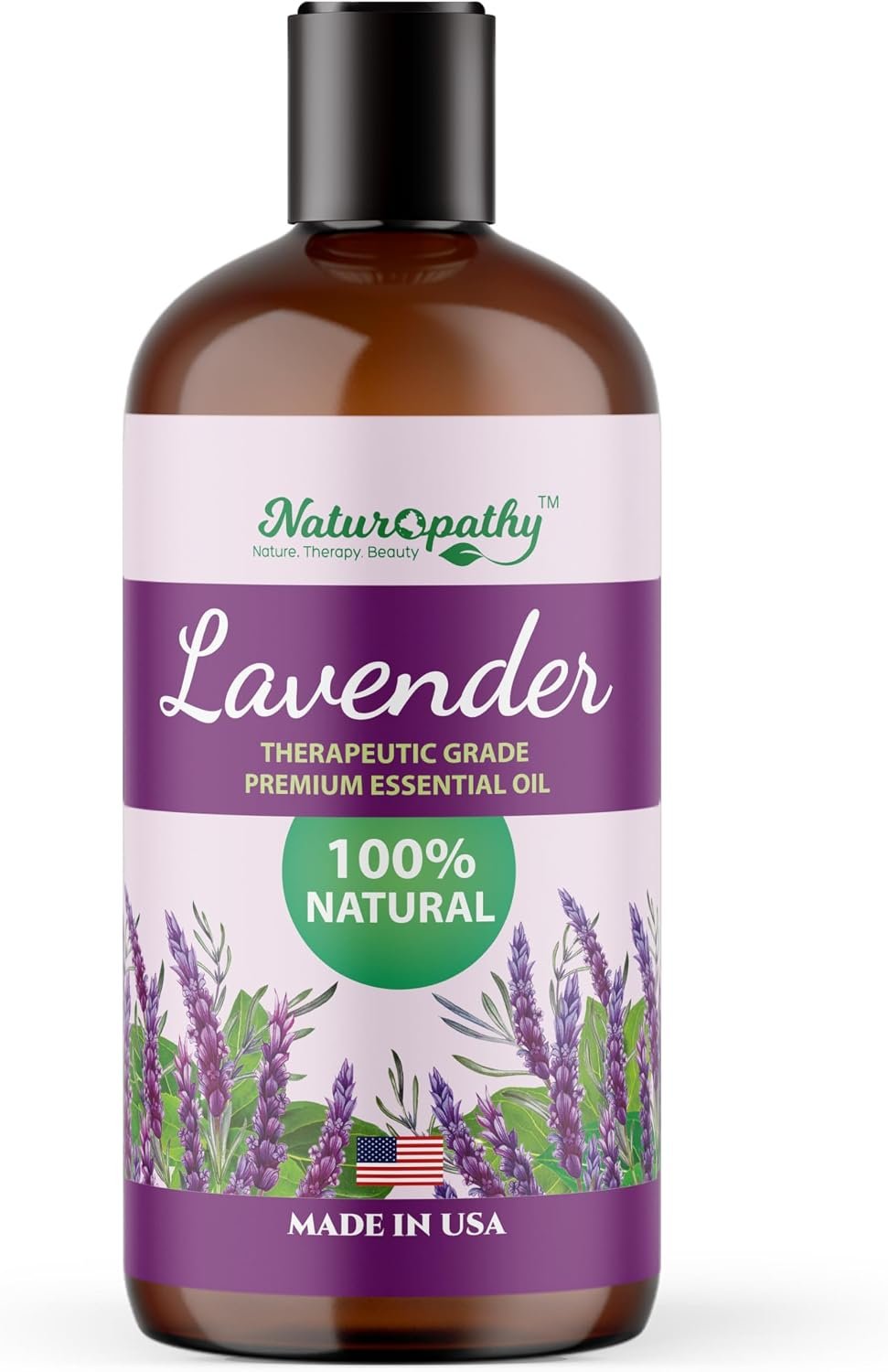 Naturopathy Lavender 100% Pure Natural Essential Oil – Premium Therapeutic Grade, Steam Distilled – Aromatherapy Oil for Diffuser, Relaxation, Sleep, Skin & Hair – Bulk 16 fl oz