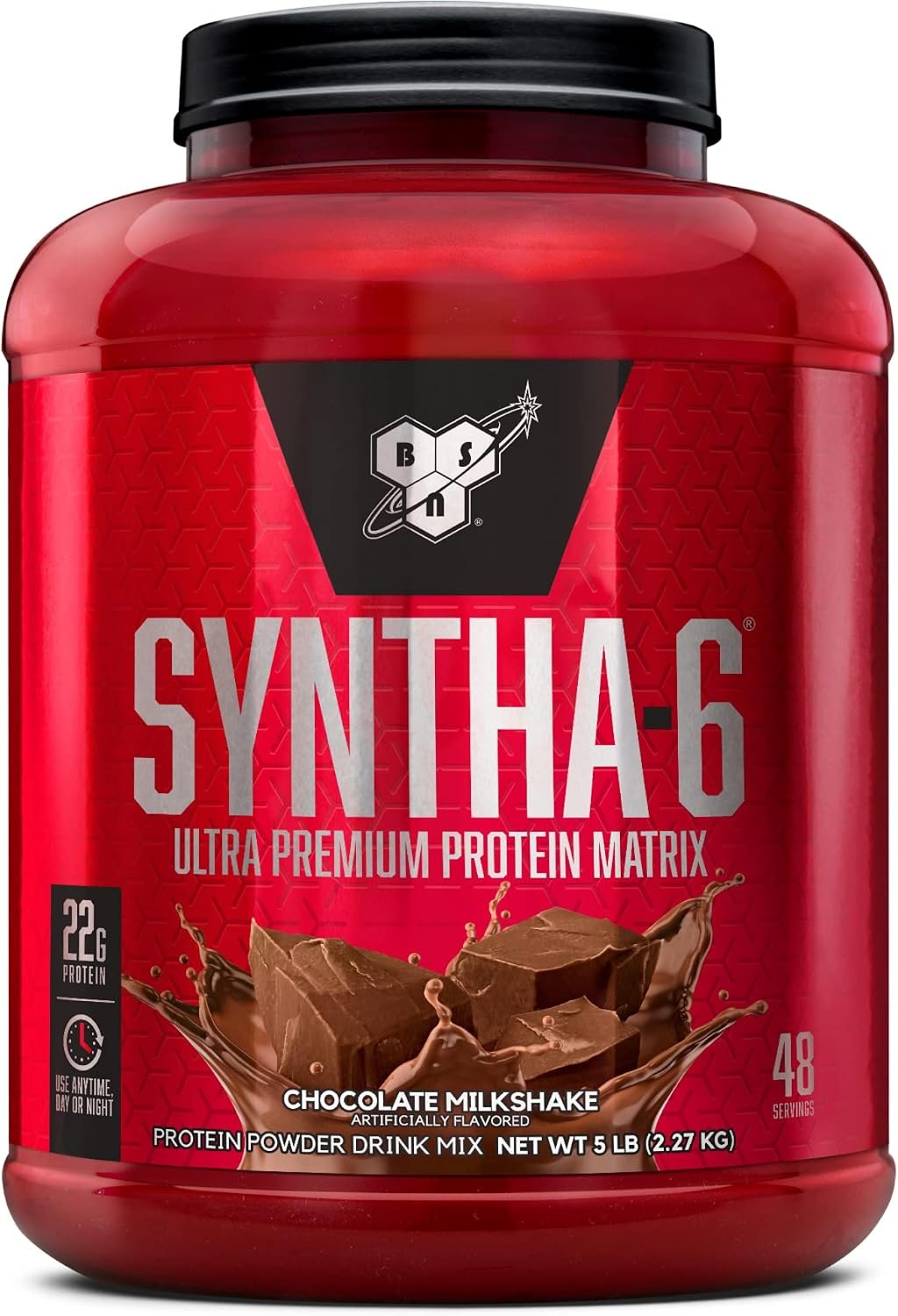 BSN SYNTHA-6 Whey Protein Powder, Micellar Casein, Milk Protein Isolate, Chocolate Milkshake, 48 Servings (Packaging May Vary)