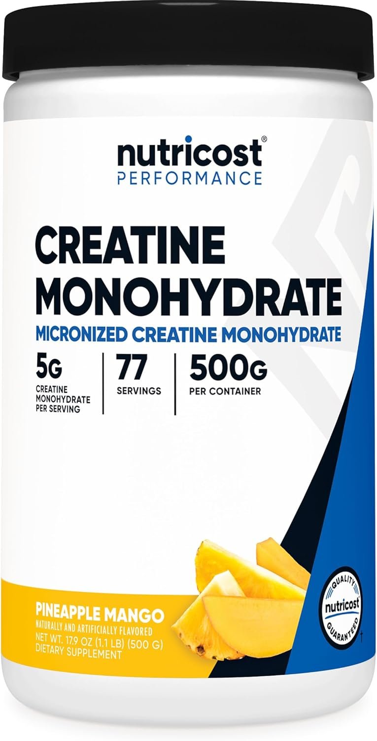 Nutricost Creatine Monohydrate Powder (Pineapple Mango, 500G), Micronized | Vegan, GMO-Free, Gluten Free