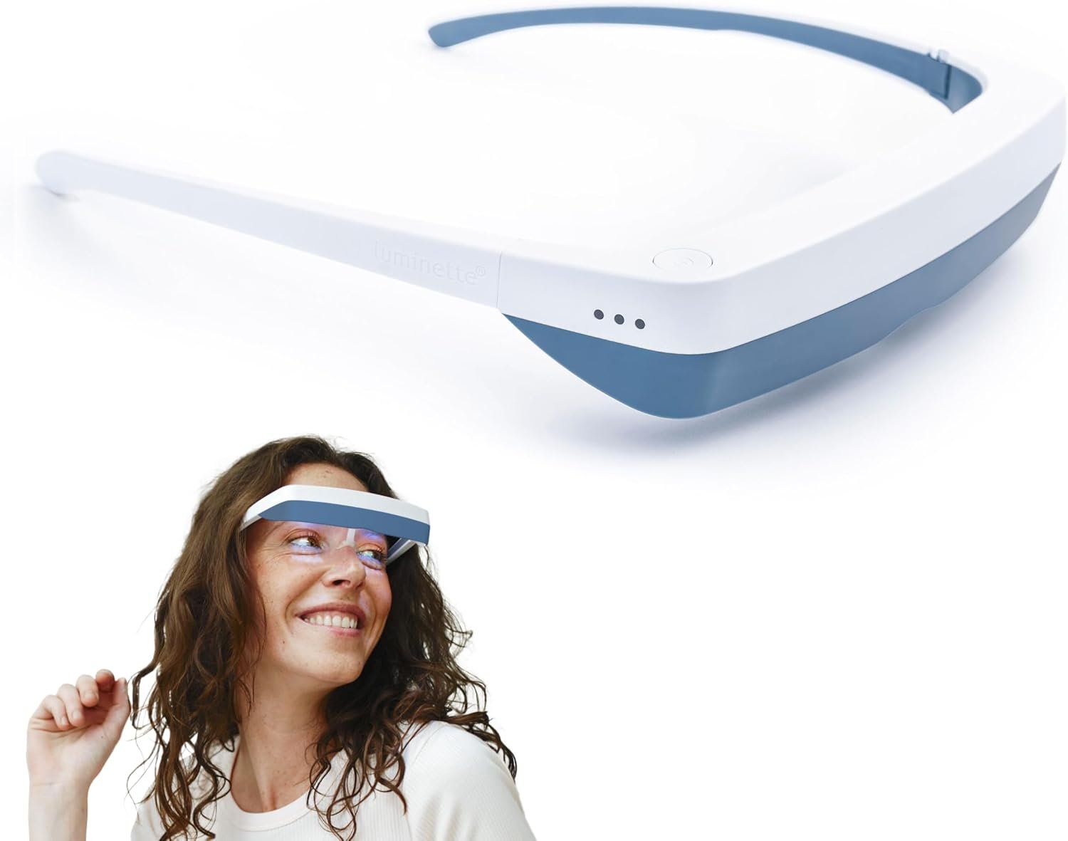 Luminette 3 Light Therapy Glasses – Wearable Light Therapy Lamp – Natural Relief for Sleep Problems, Seasonal Mood Disorders & Jet lag – Portable Daylight Lamp – 300,000 Satisfied Users (Blue)