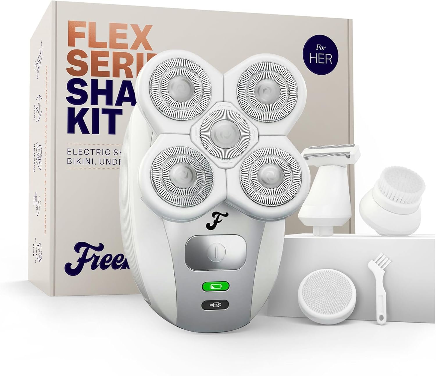 Freebird FlexSeries Electric Razor for Women – Silk Smooth Legs, Body Hair, & Pubic Shaver – for Private Area, Sensitive Skin, Bikini Trimmer