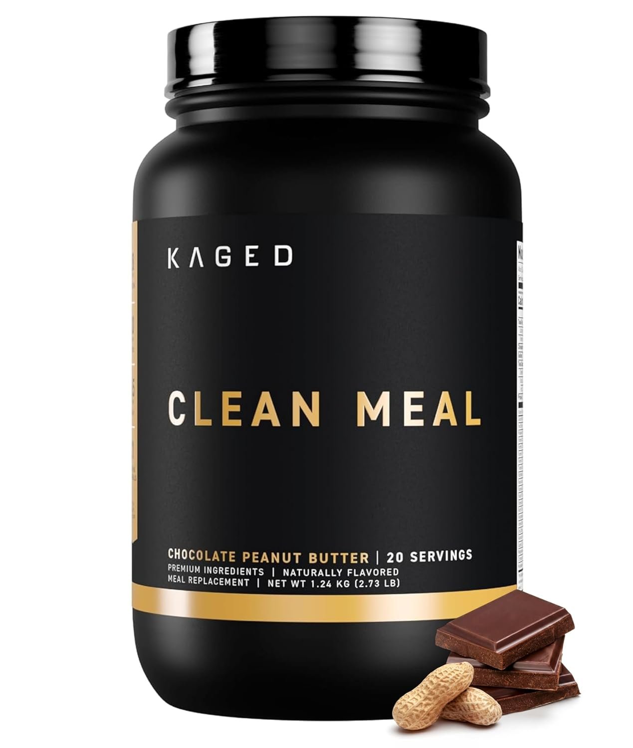 Kaged Clean Meal Powder | Chocolate Peanut Butter | Meal Replacement Shake | Whey Protein Isolate | Clean Carbs, MCT Oil Fats, Organic Vitamins and Minerals | Supplements for Men & Women | 20 Servings