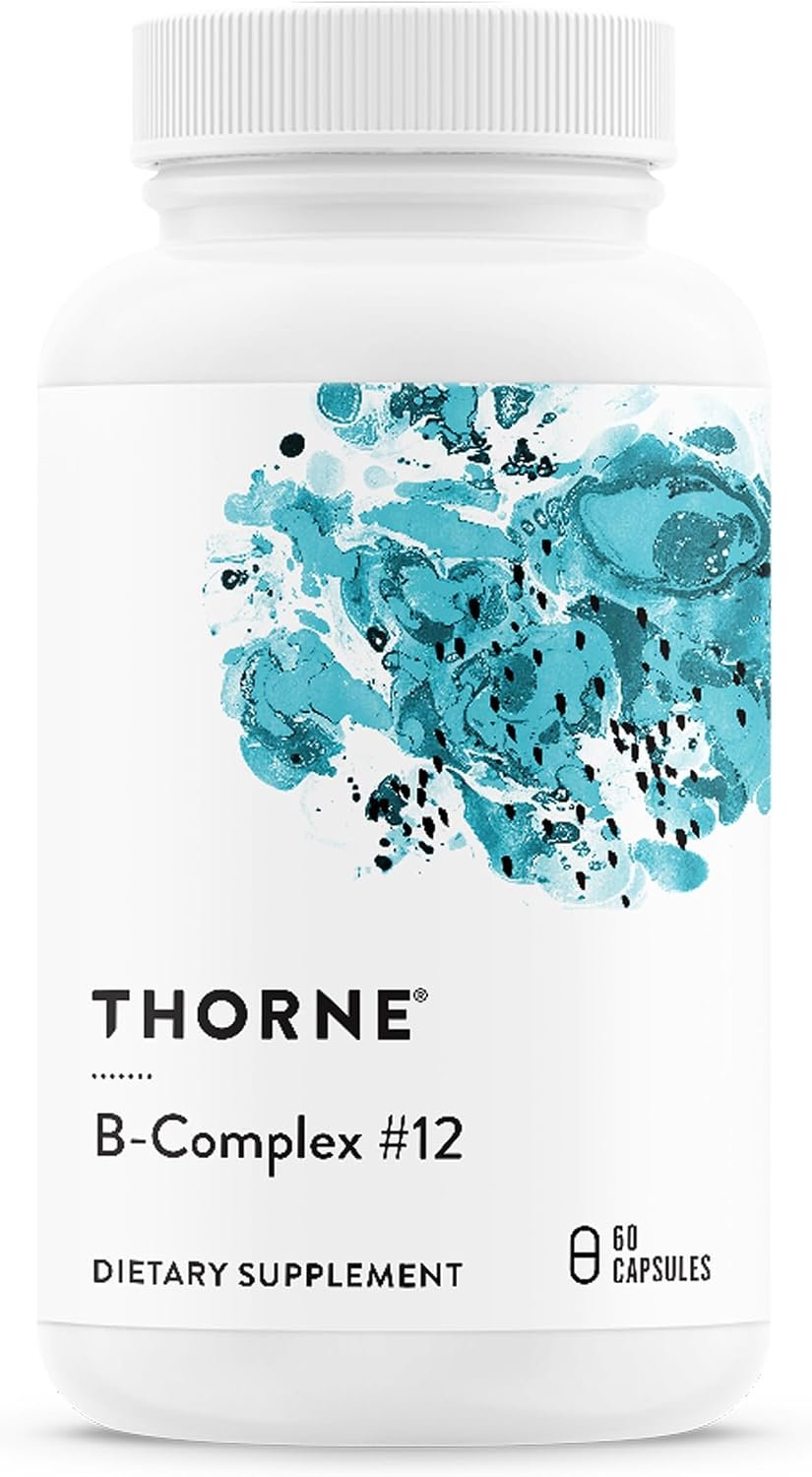 THORNE – B-Complex #12 – Vitamin B Complex with Choline Supplement – Supports Cellular Energy Production & a Healthy Nervous System* – Third-Party Certified – Gluten, Dairy & Soy-Free – 60 Capsules
