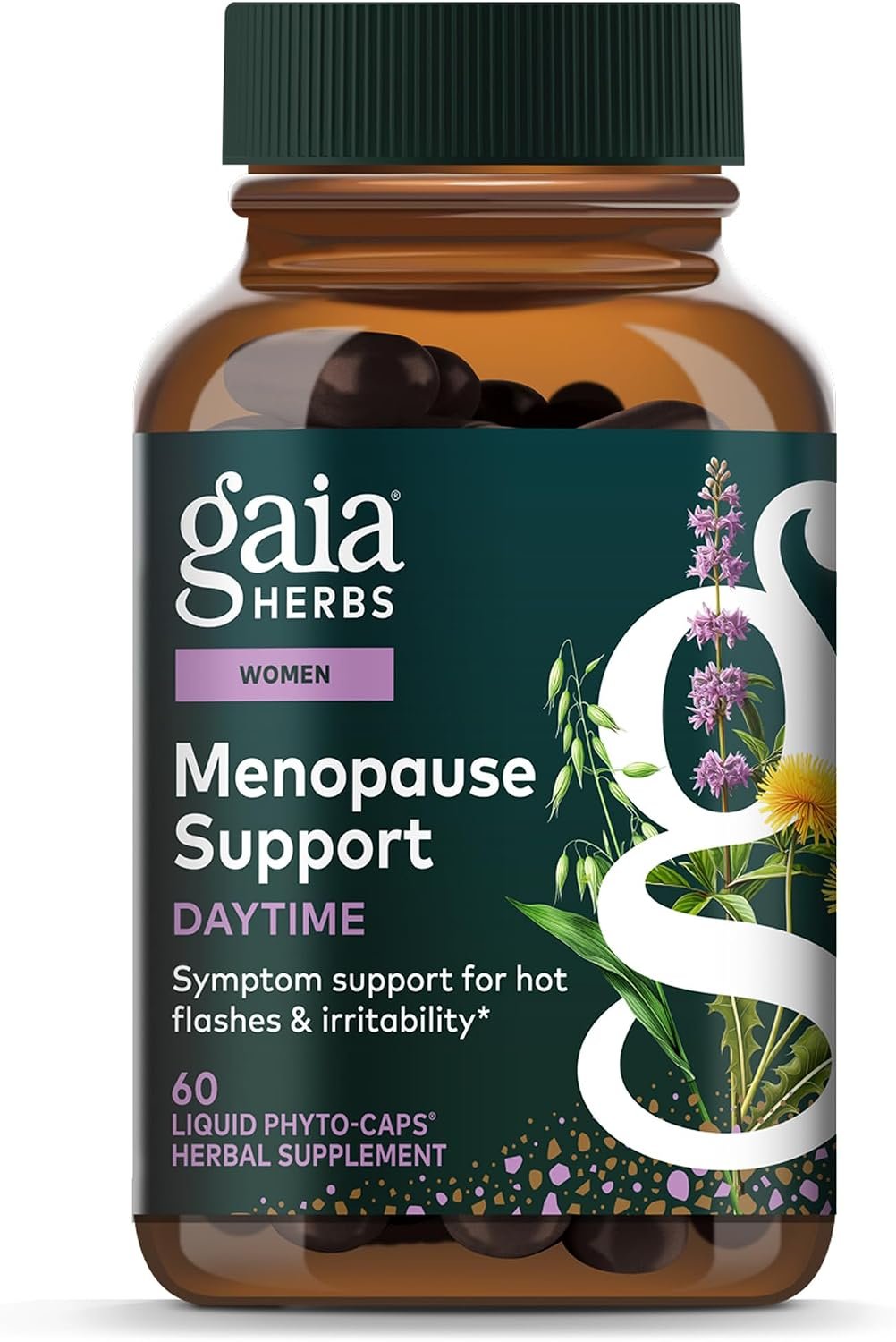 Gaia Herbs Menopause Support Daytime – Helps Support Hormone Balance & Well-Being for Women* – with Vitex, Black Cohosh, St. John’s Wort & Oats – 60 Vegan Liquid Phyto-Caps (60 Servings)
