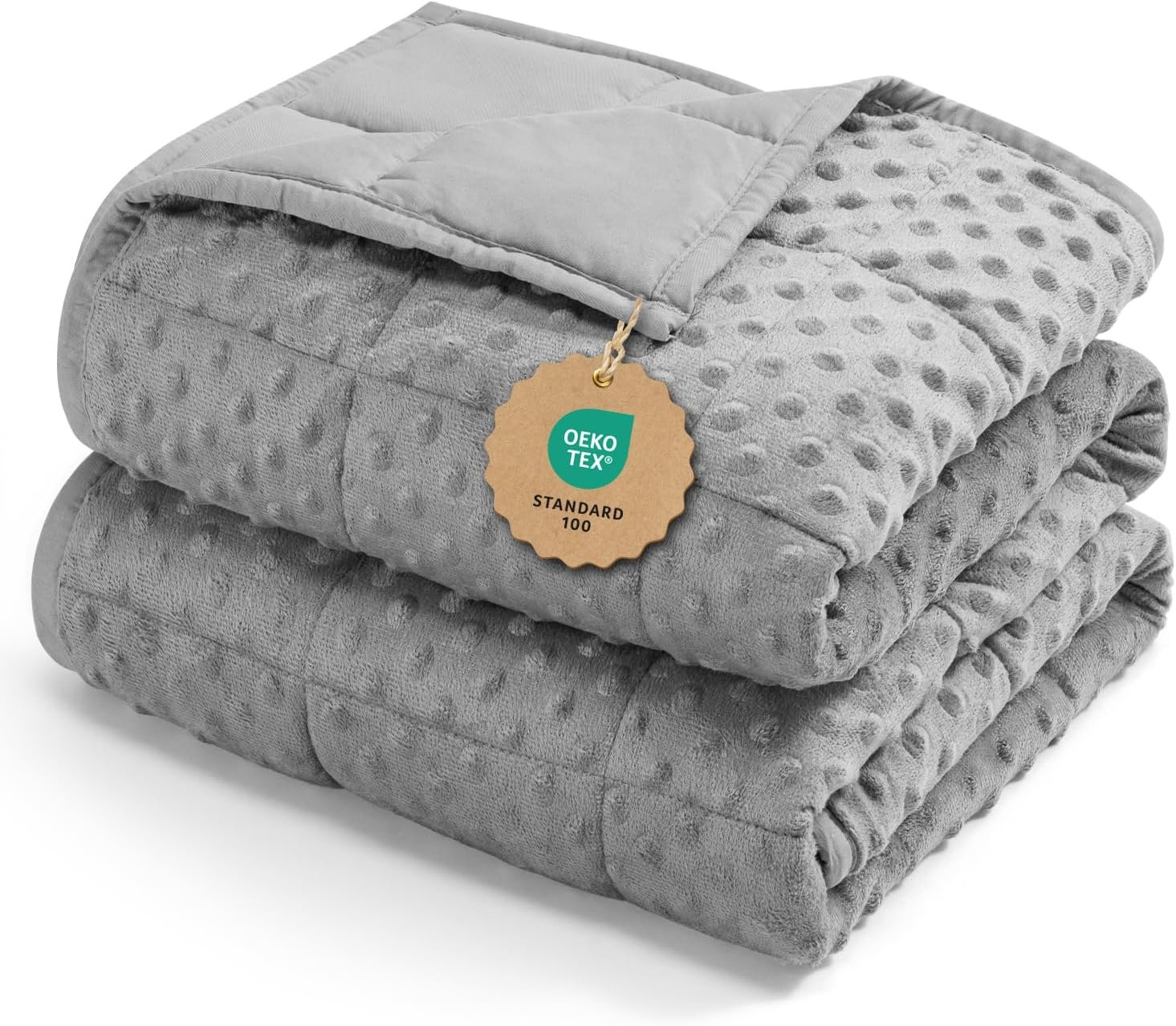 Kivik 15lbs Weighted Blanket for Adults, 60″x80″ Queen Size Heavy Blankets | Soft Raised Minky Dot Texture, Reversible Cooling & Cozy for All Seasons, 7-Layer Design for Even Weight, Machine Washable