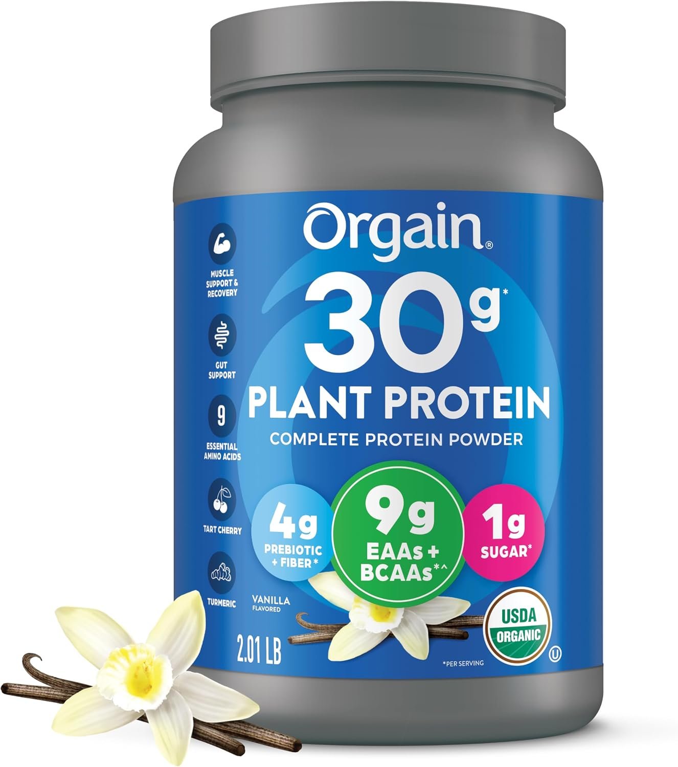 Orgain Organic Vegan 30g High Protein Powder, Vanilla, 2.01 lb