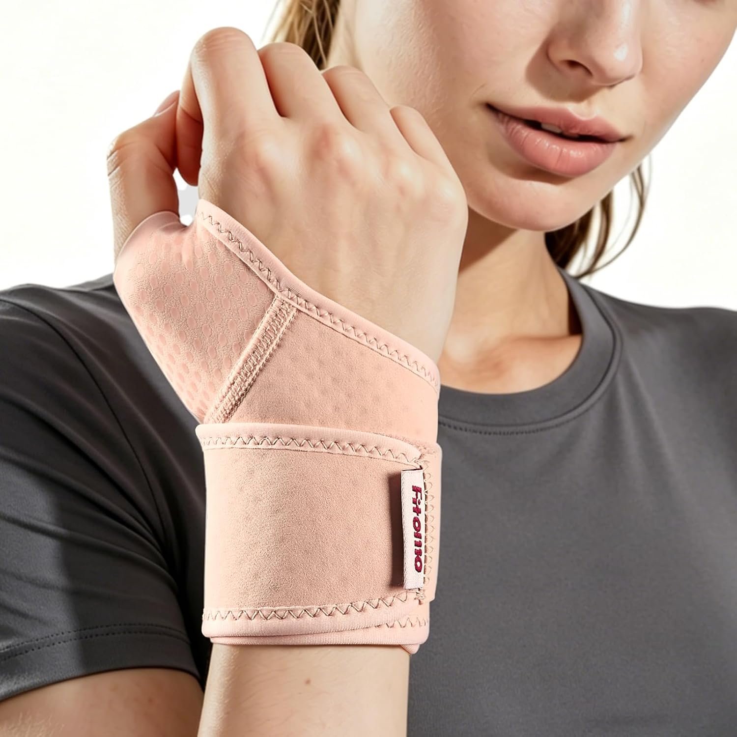 Wrist Brace with Soft-Touch Fabric, Breathable Compression Support | Mild Carpal Tunnel Support , Adjustable Compression Wrist Wrap , Enlarged Thumb Opening , Typing, Office Work & Daily Wear