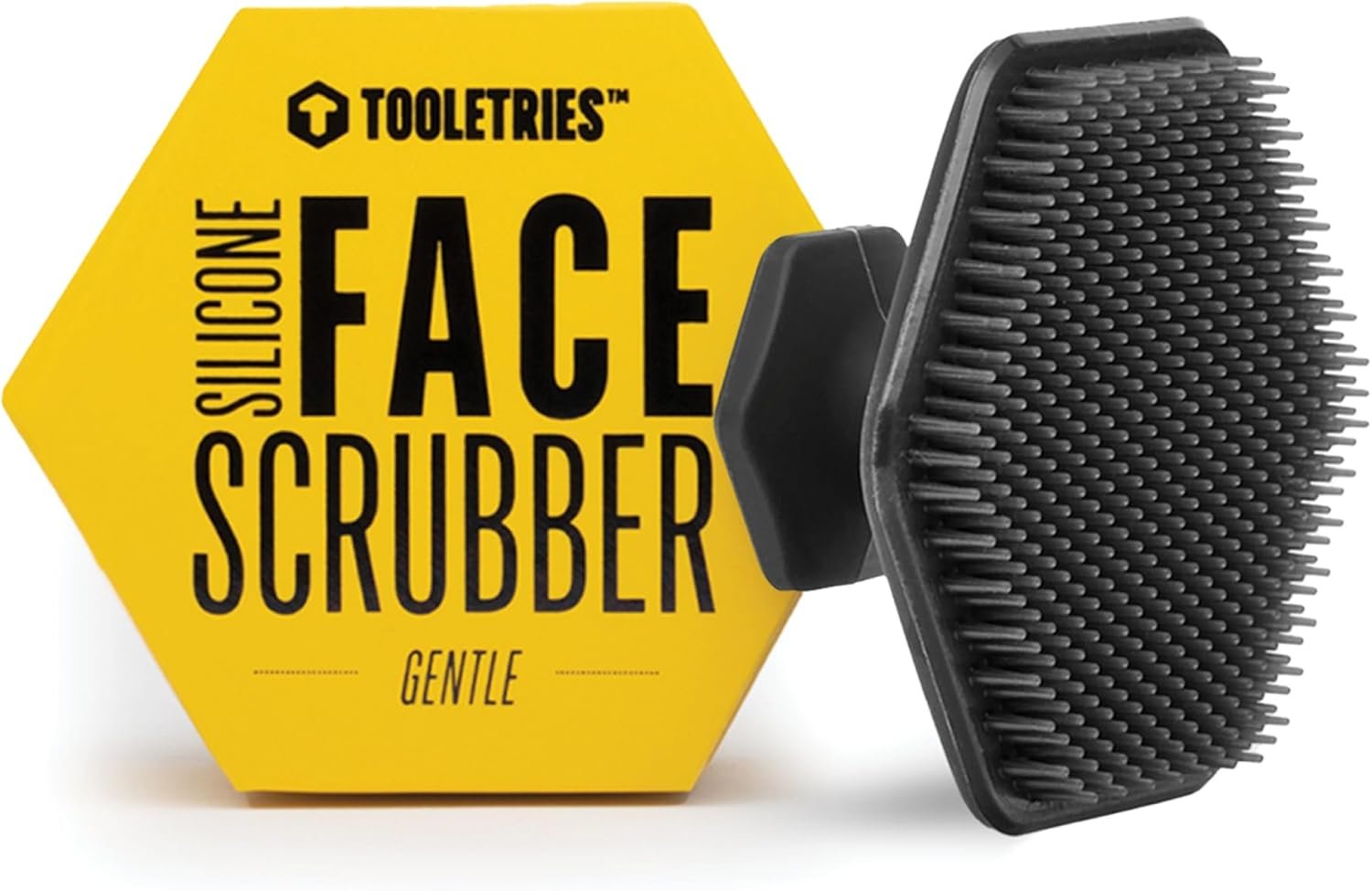 TOOLETRIES Silicone Face Scrubber, Facial Cleansing Brush – Charcoal | Gentle facial exfoliator for deep pore cleansing, dead skin removal and a soft, refreshing massage.