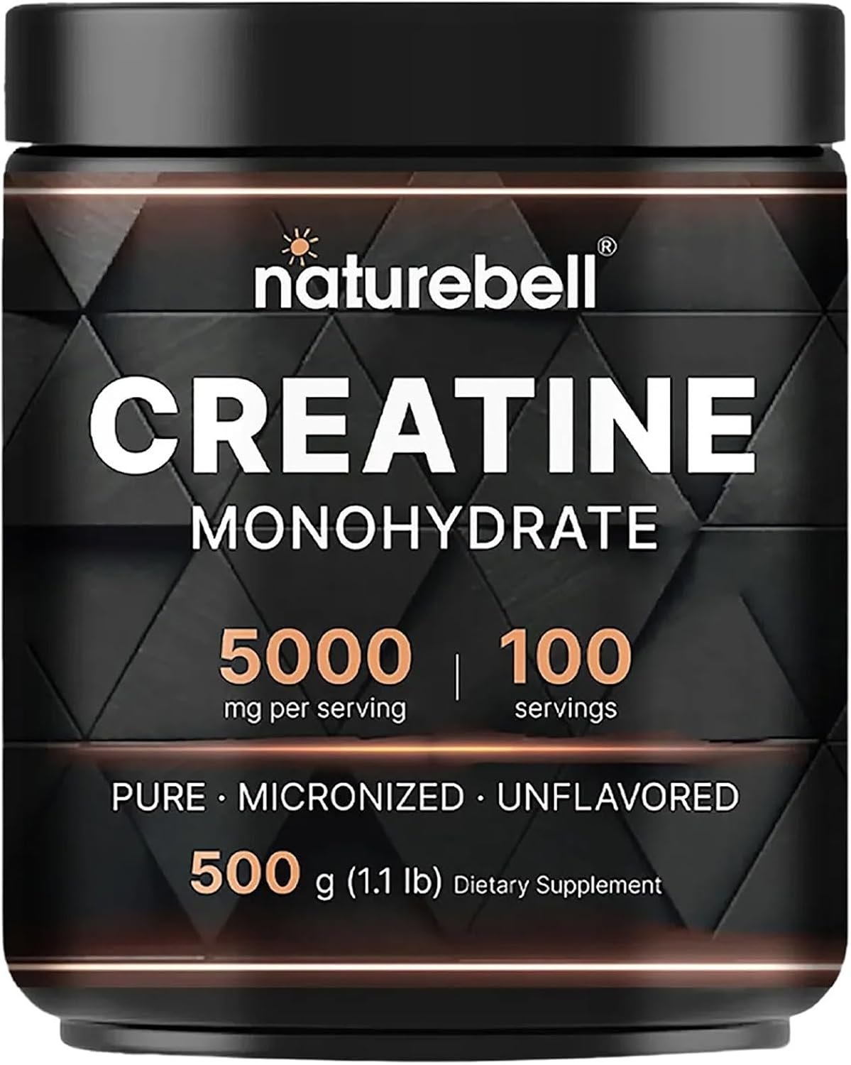 NatureBell Micronized Creatine Monohydrate Powder – 500g – 5000mg Creatine for Women & Men – Unflavored Powder – Easy-to-Mix – Pre & Post Workout Support – Vegan, Keto Friendly – 3rd Party Tested