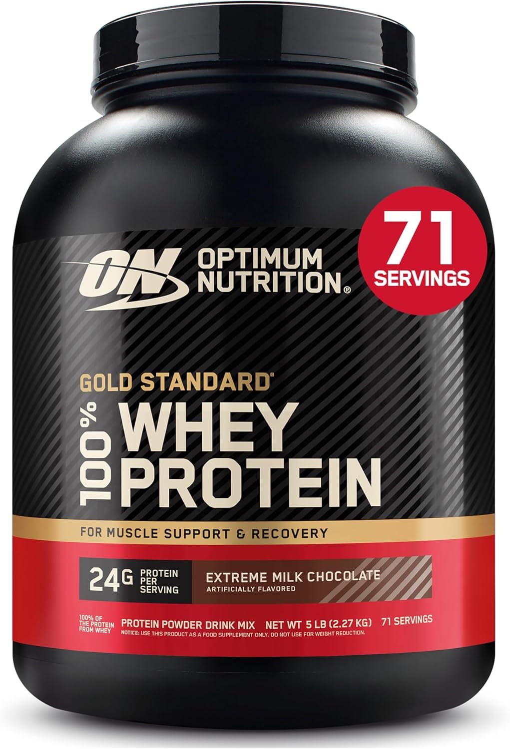 Optimum Nutrition Gold Standard 100% Whey Protein Powder, Extreme Milk Chocolate, 5 Pound (Packaging May Vary)