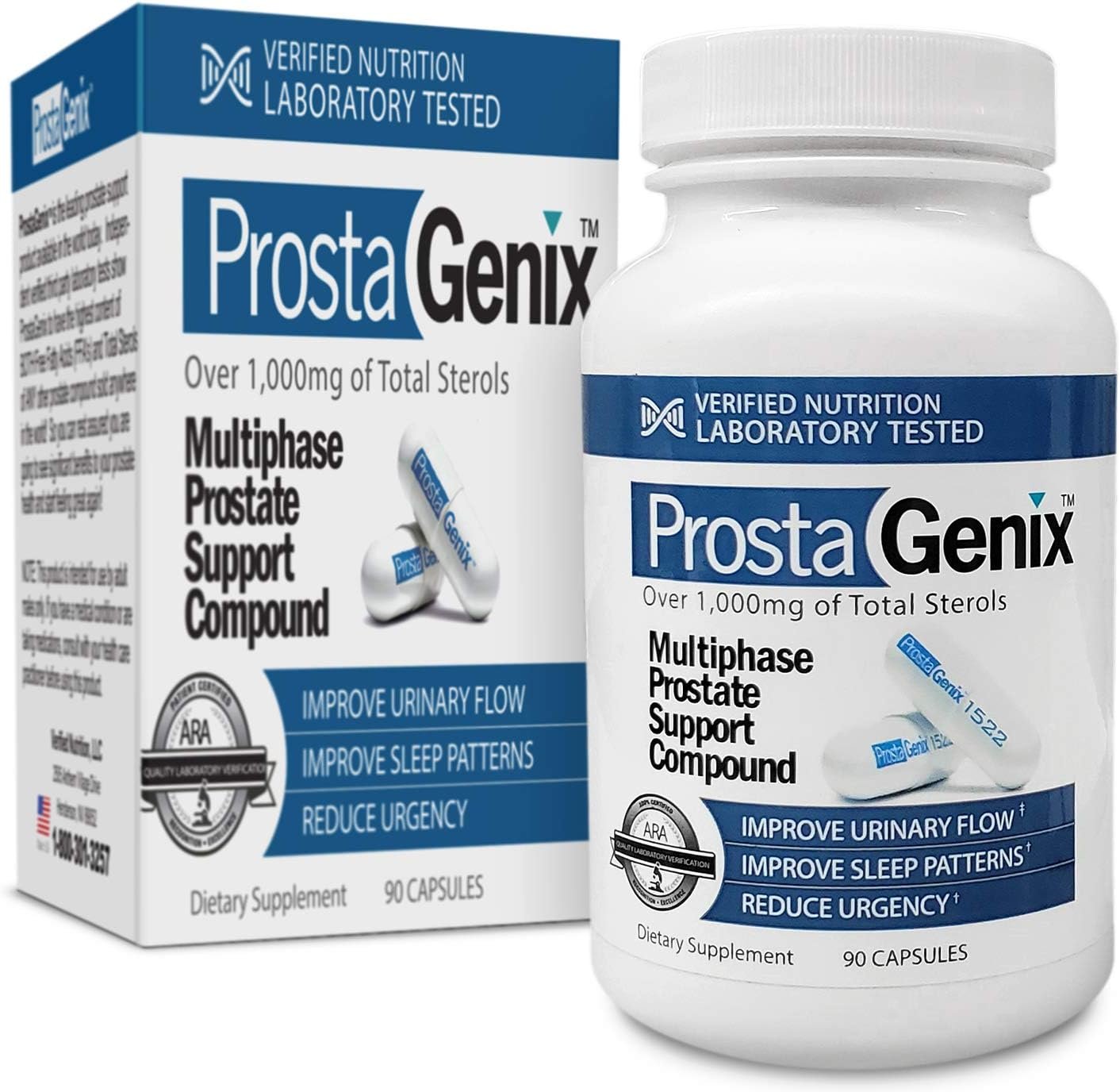 ProstaGenix Multiphase Prostate Supplement – Over 1 Million Sold – End Nighttime Bathroom Trips, Urgency, & More. 90 Capsules