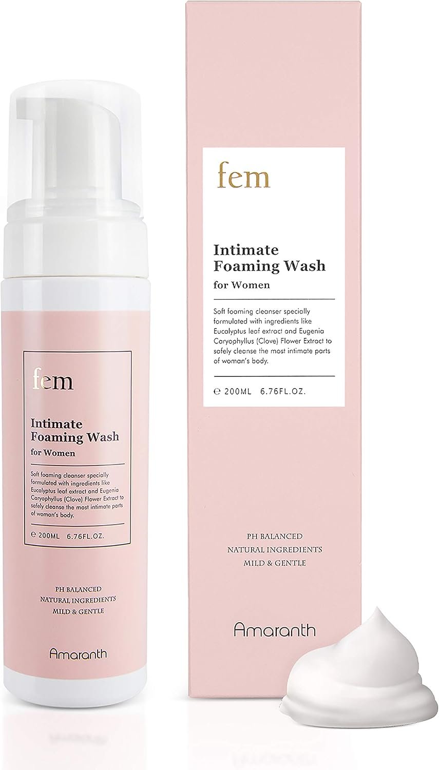 fem pH Balance Intimate Wash for Women, Feminine Wash for Sensitive Skin, Gentle Cleanser for Daily Use, Helps Eliminate Irritation, Itching, Odor (200ml / 6.8 fl oz)