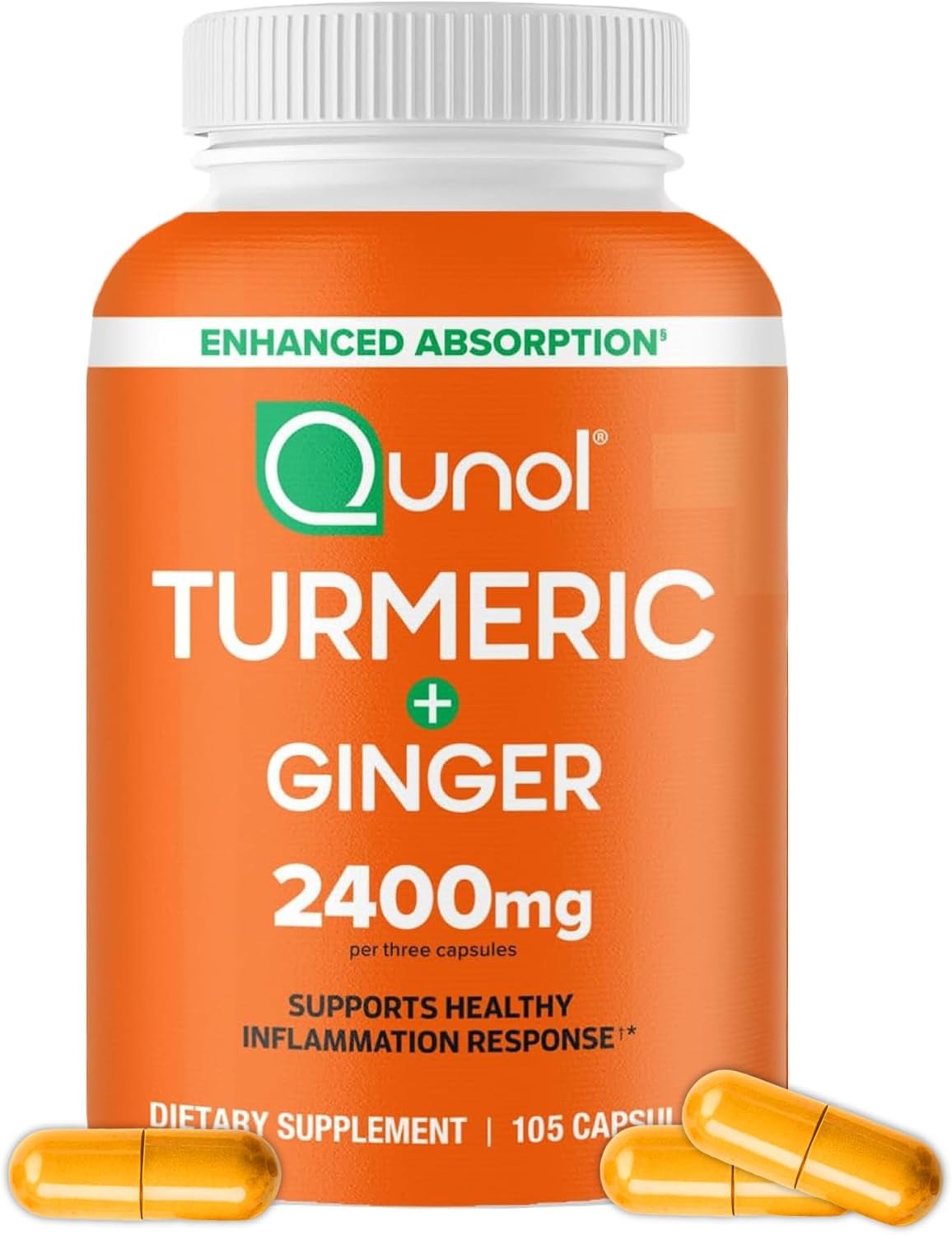 Turmeric Curcumin with Black Pepper & Ginger, 2400mg Turmeric Extract with 95% Curcuminoids, Extra Strength Supplement,