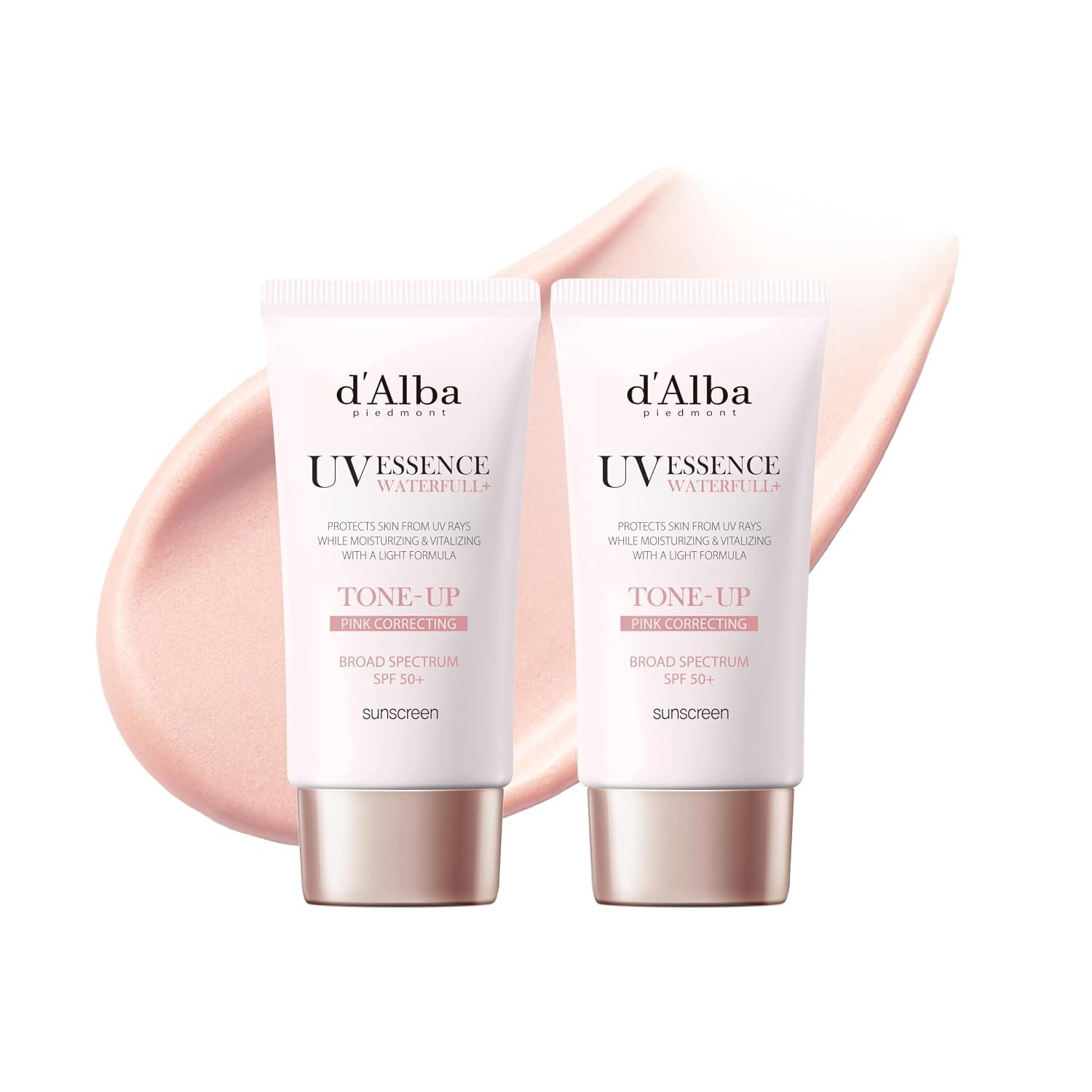[2 ea] d’alba Piedmont Waterfull Tone-Up Sunscreen Serum BROAD SPECTRUM SPF 50 + Korean Sunscreen for Face, All Skin Tones (2 x 1.69 fl.oz.)