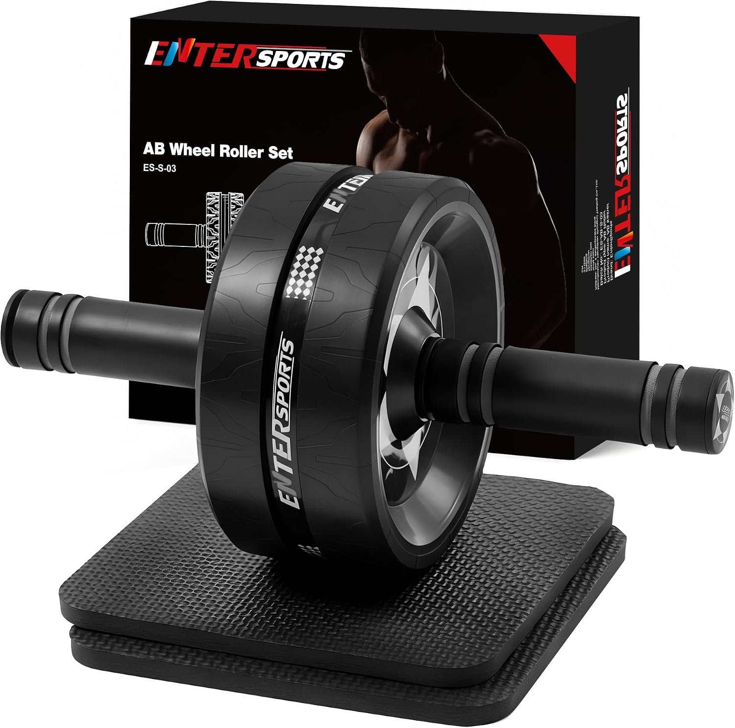 Ab Roller Wheel for Abs Workout – Abdominal Exercise Equipment with 2 Knee Pads for Home Gym, Core Strength Training, Fitness Equipment for Men & Women