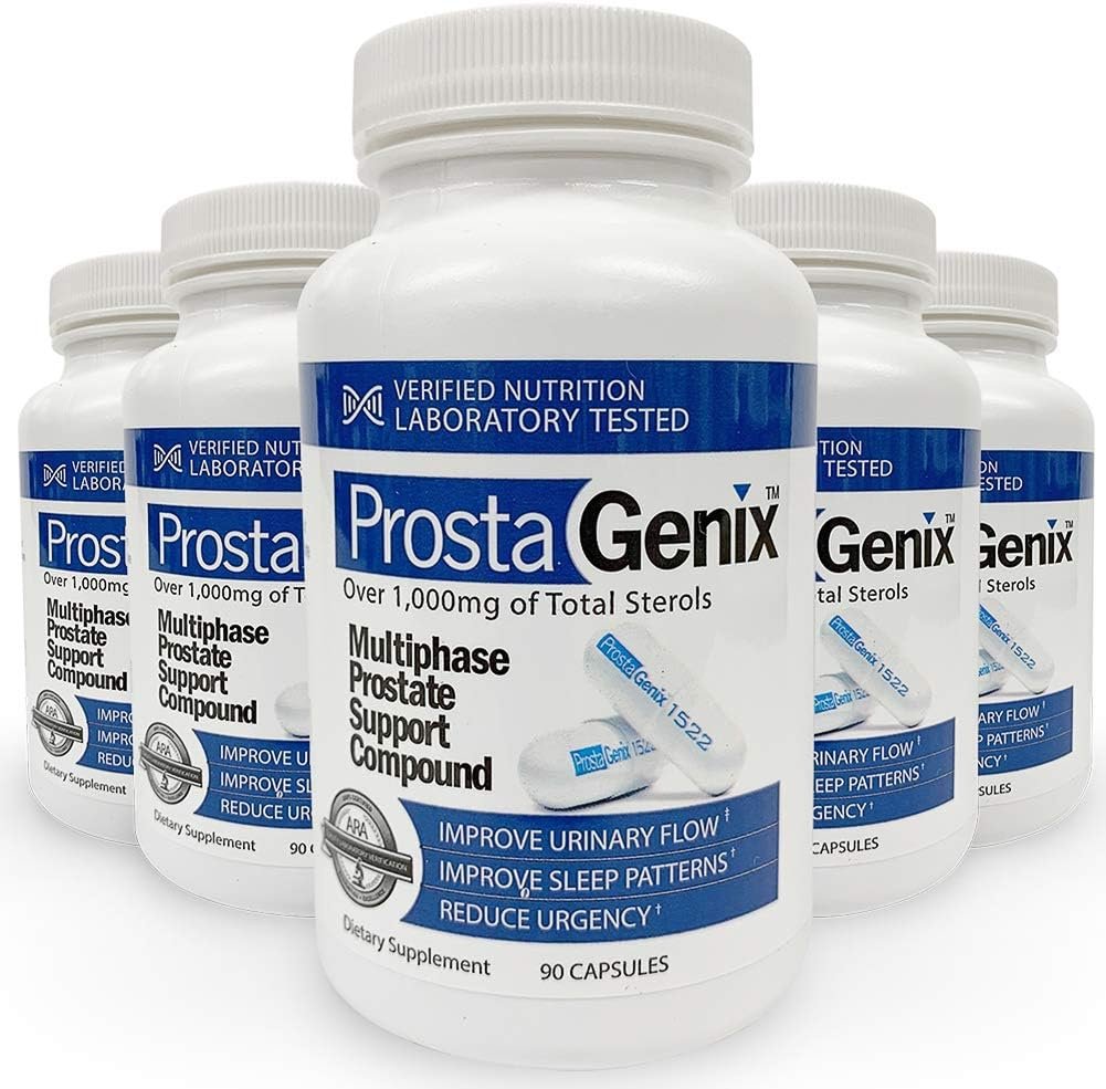 ProstaGenix Multiphase Prostate Supplement -5 Bottles – Over 1 Million Sold – End Nighttime Bathroom Trips, Urgency, Frequent Urination.