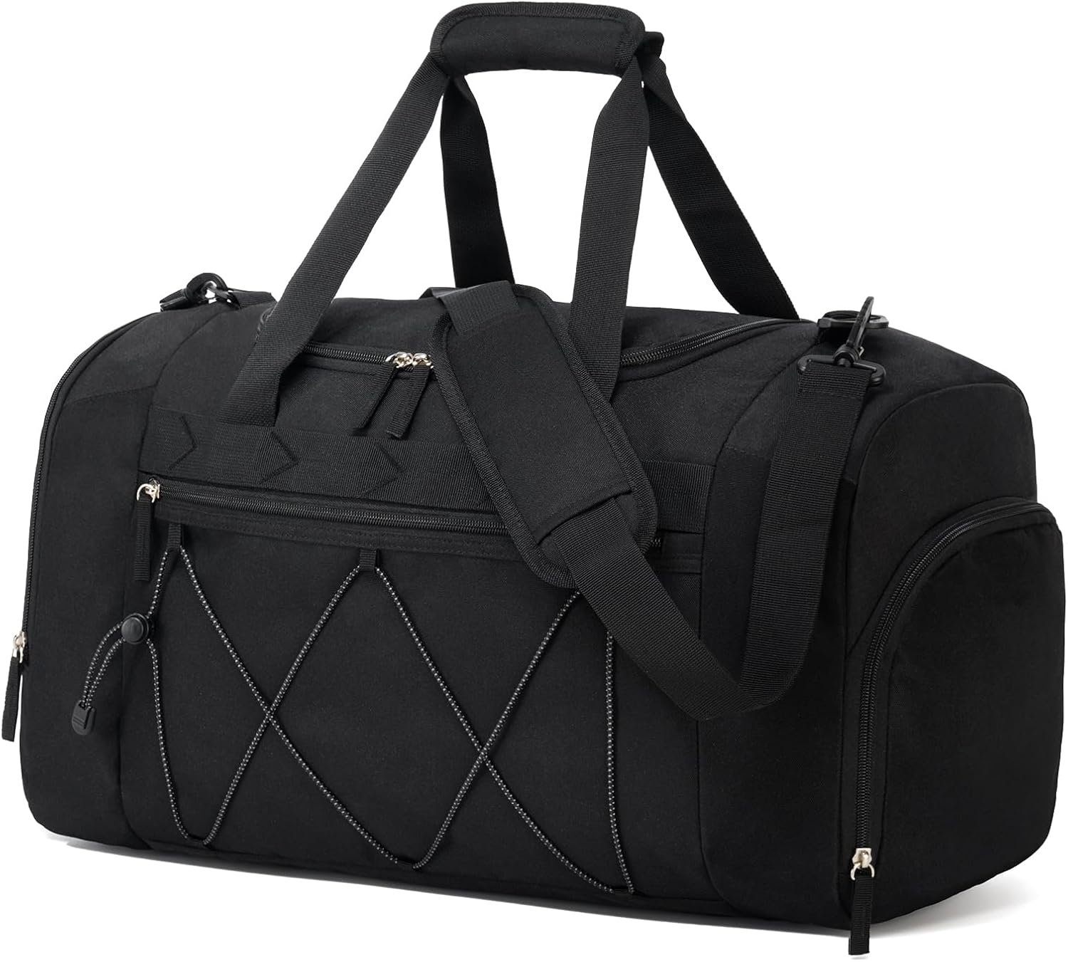 Vorspack Gym Bag for Men – 21 Inches Duffle Bag for Travel Water-resistant Travel Bag with Shoe Compartment Wet Pocket Duffel Bag for Gym Sports Travel Weekender Overnight – Black