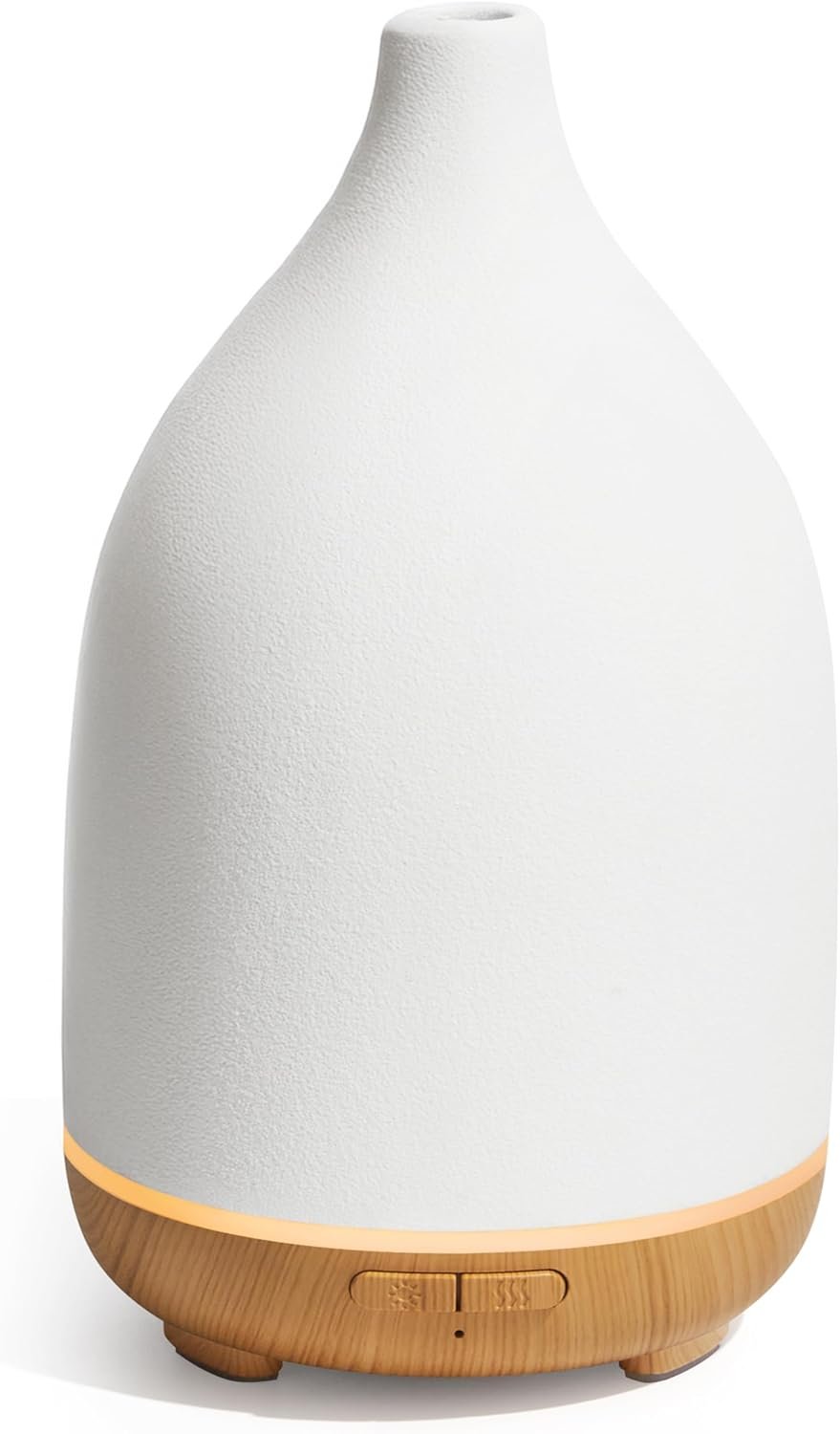 InnoGear Oil Diffuser, 150ML Ceramic Diffuser for Essential Oils Handcrafted Aromatherapy Diffuser Mother’s Gift Ultrasonic Cool Mist Humidifier with 2 Mist Modes Waterless Auto Off for Home, White