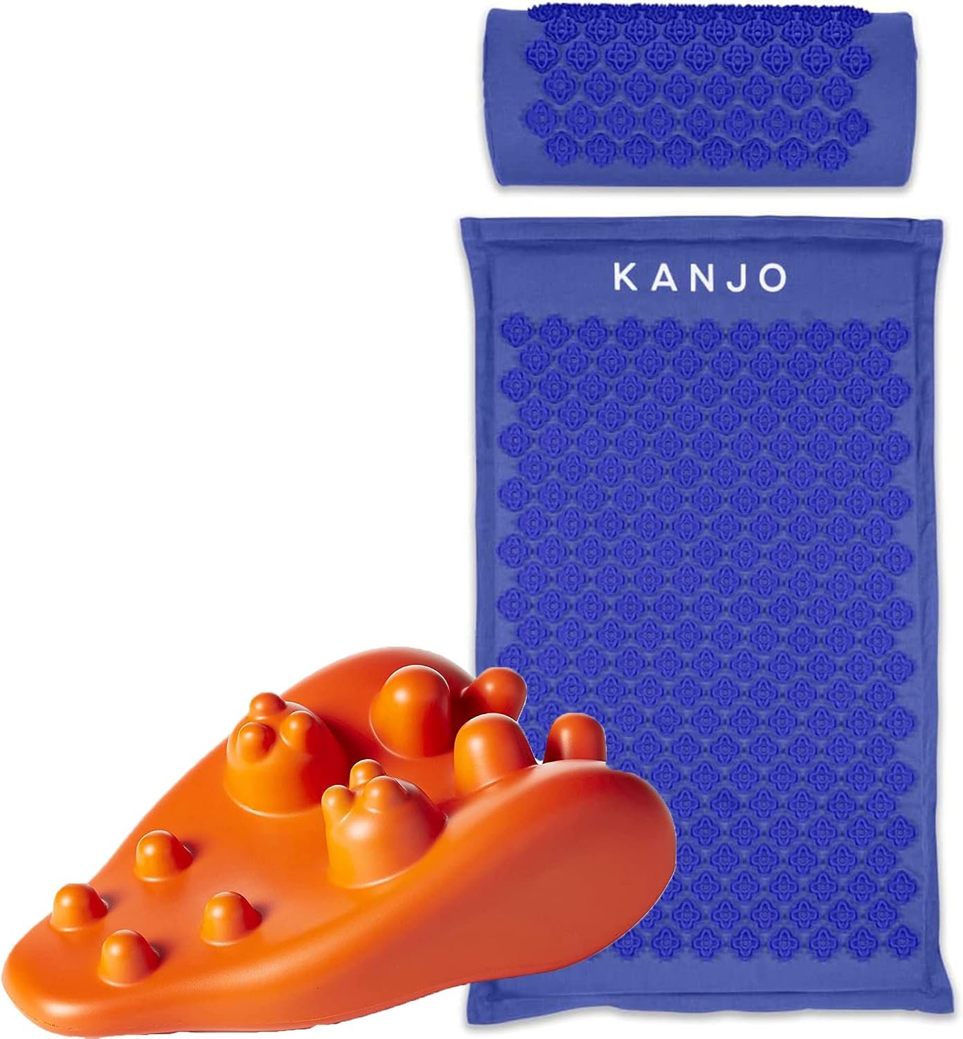 Kanjo Orange Acupressure Neck Pain Relief Cushion Acupressure Mat and Pillow Set for Back Pain Relief & Neck Pain Relief, with Pressure Points for Muscle Pain