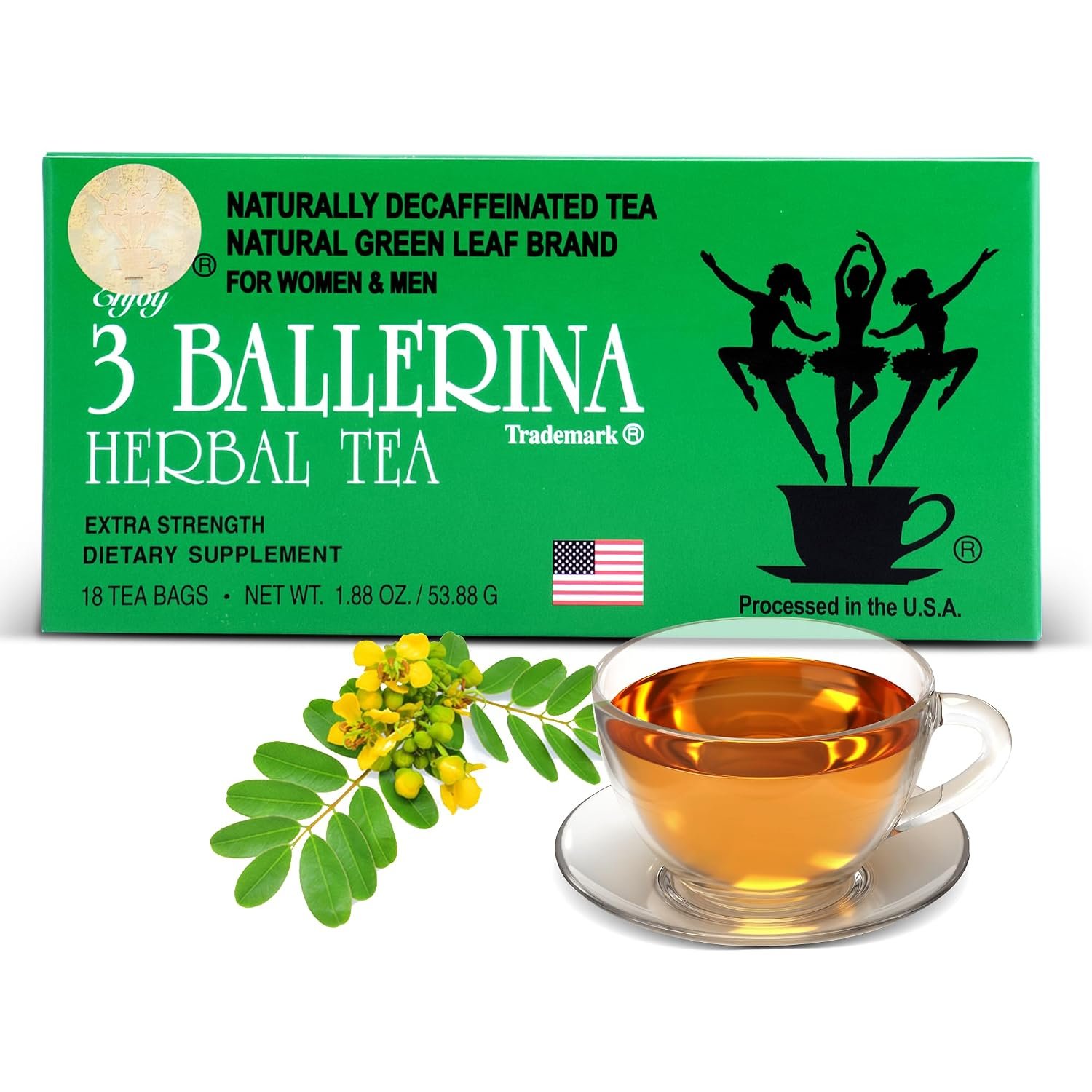 3 Ballerina Tea Dieters Drink, Extra Strength, 18-Count Tea Bags