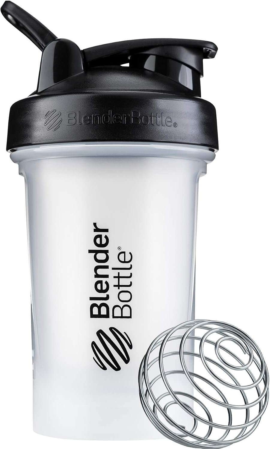 BlenderBottle Classic V2 Plastic Shaker Bottle 20 oz Clear/Black