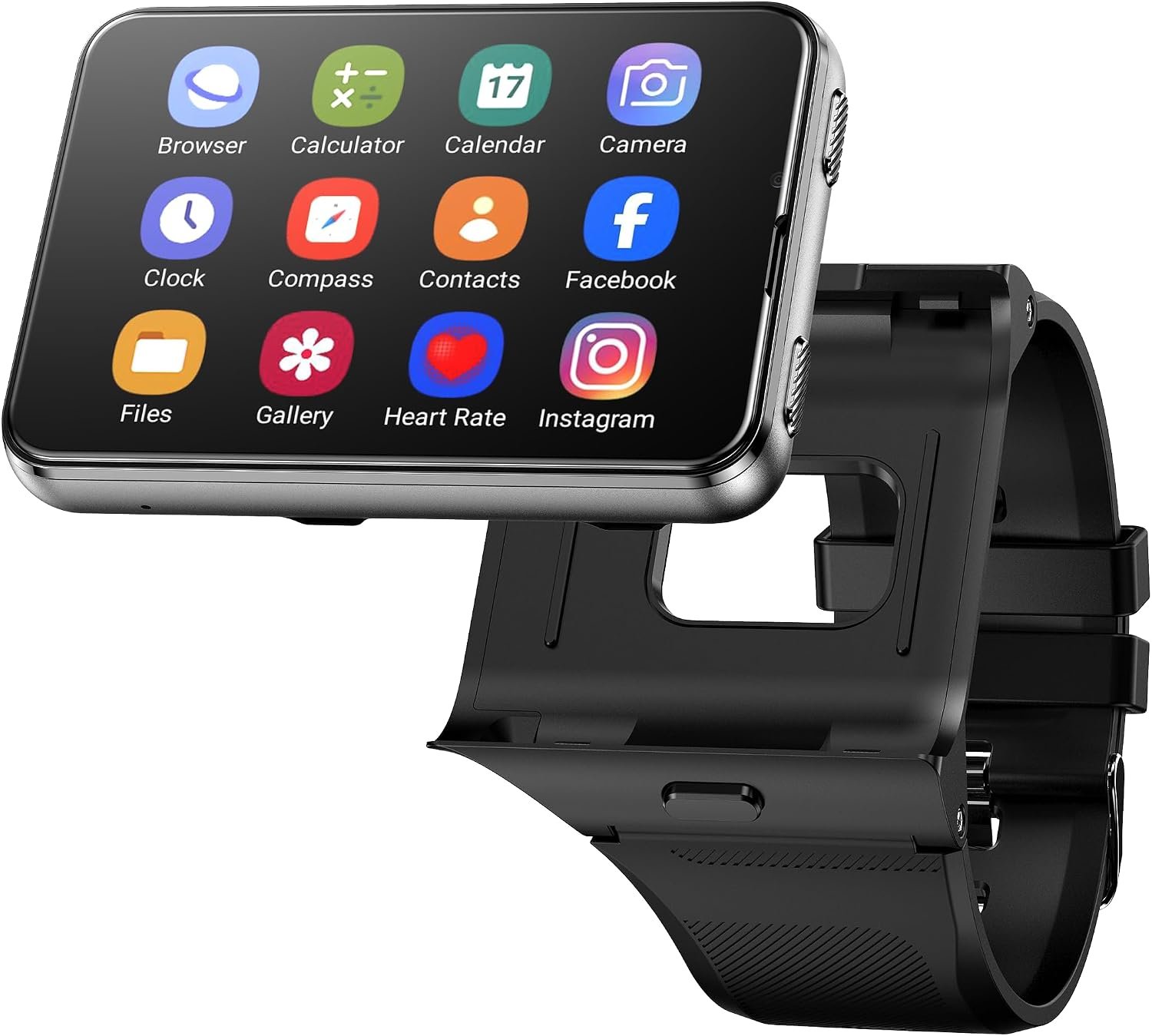 Smart Watch for Men, 4G Smartwatch for Android and iOS 2.88 Inch Touch Screen Android 11 OS 6GB+128GB Activity Tracker with Face Unlock Dual Cameras WIFI GPS Detachable Band (Black, 6GB+128G)